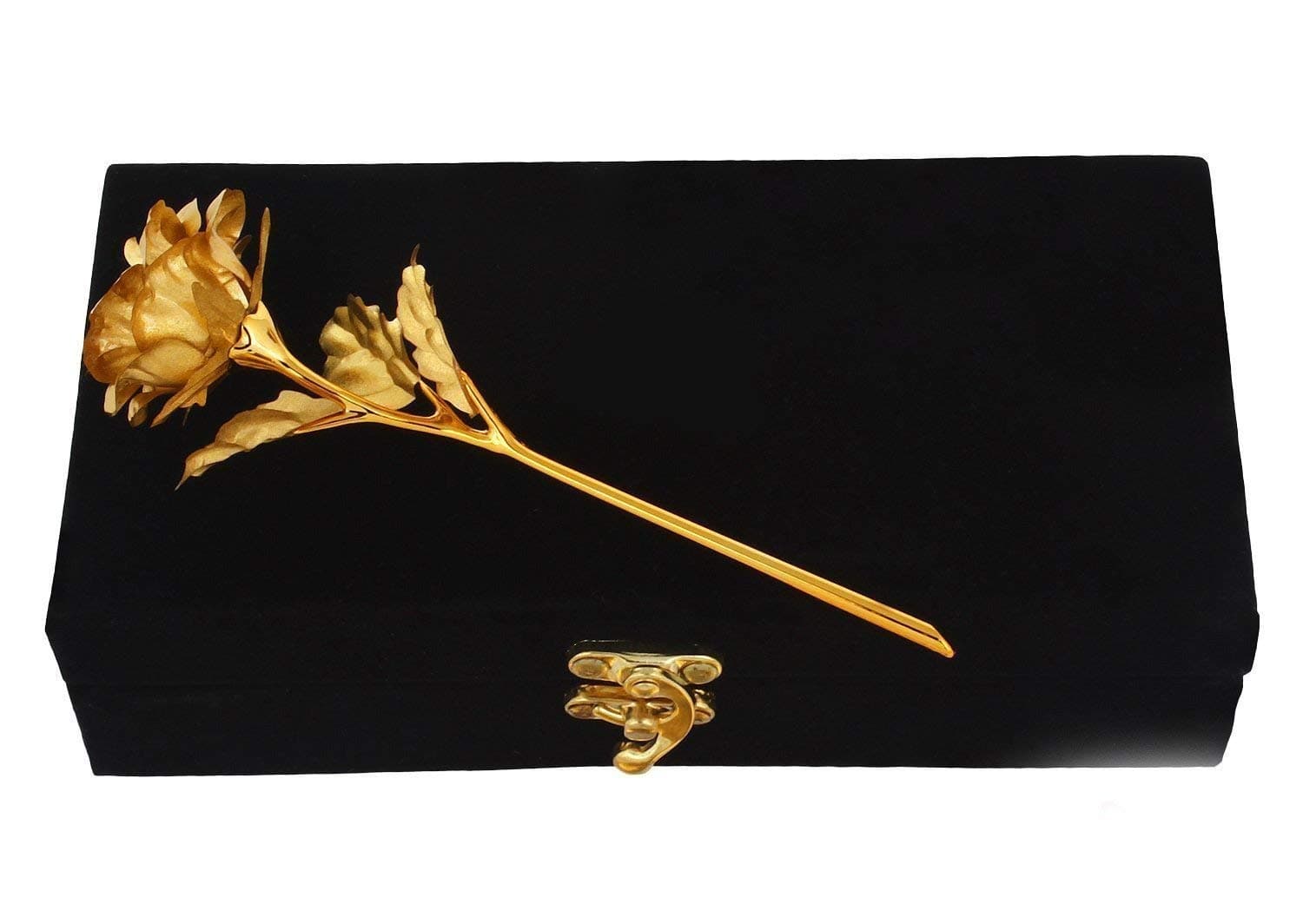 Msa Jewels Artificial Rose And Box (Gold).