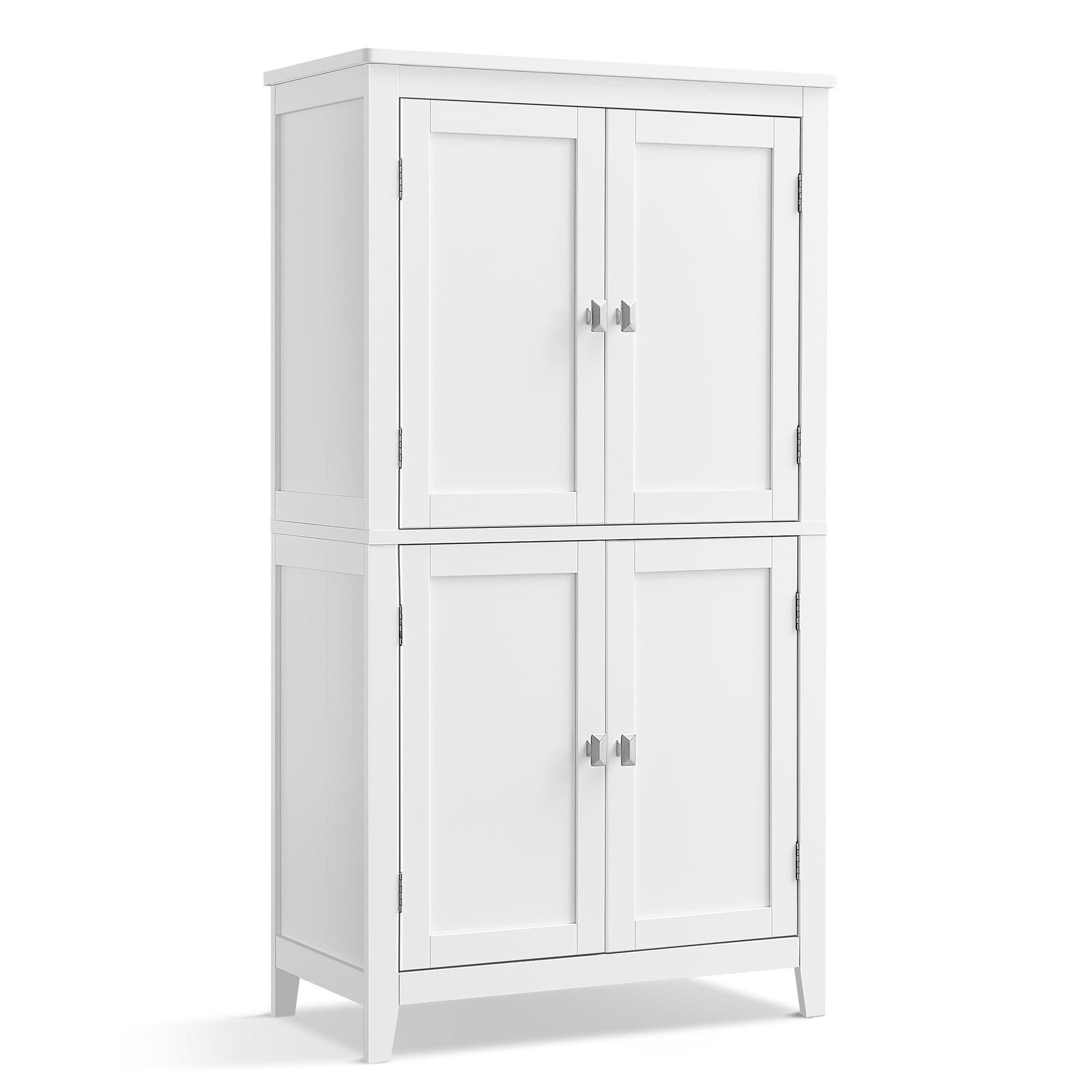 VASAGLE Freestanding Bathroom Cabinet with 4 Doors, Adjustable Shelves, 30 x 60 x 110 cm, White BBC552P31