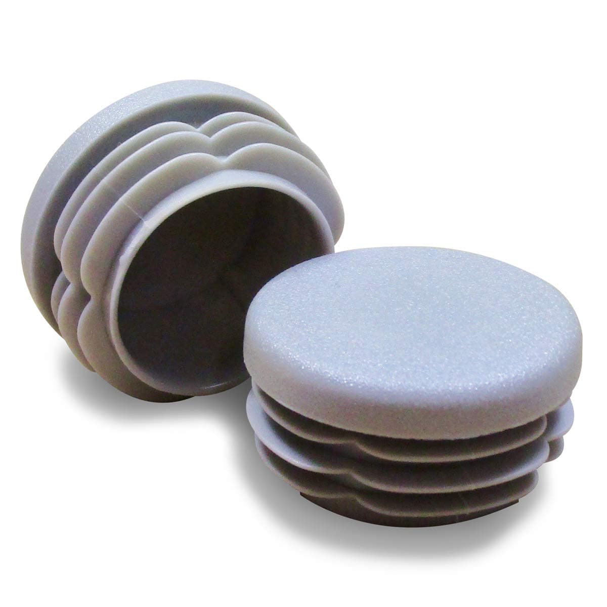 Ajile® - 16 Pieces - Round Blanking Cover Plug/Ribbed Insert/end Cap for Furniture Tubes & Pipes Exterior Diameter 18 mm - Grey - EPR318x16-FBA