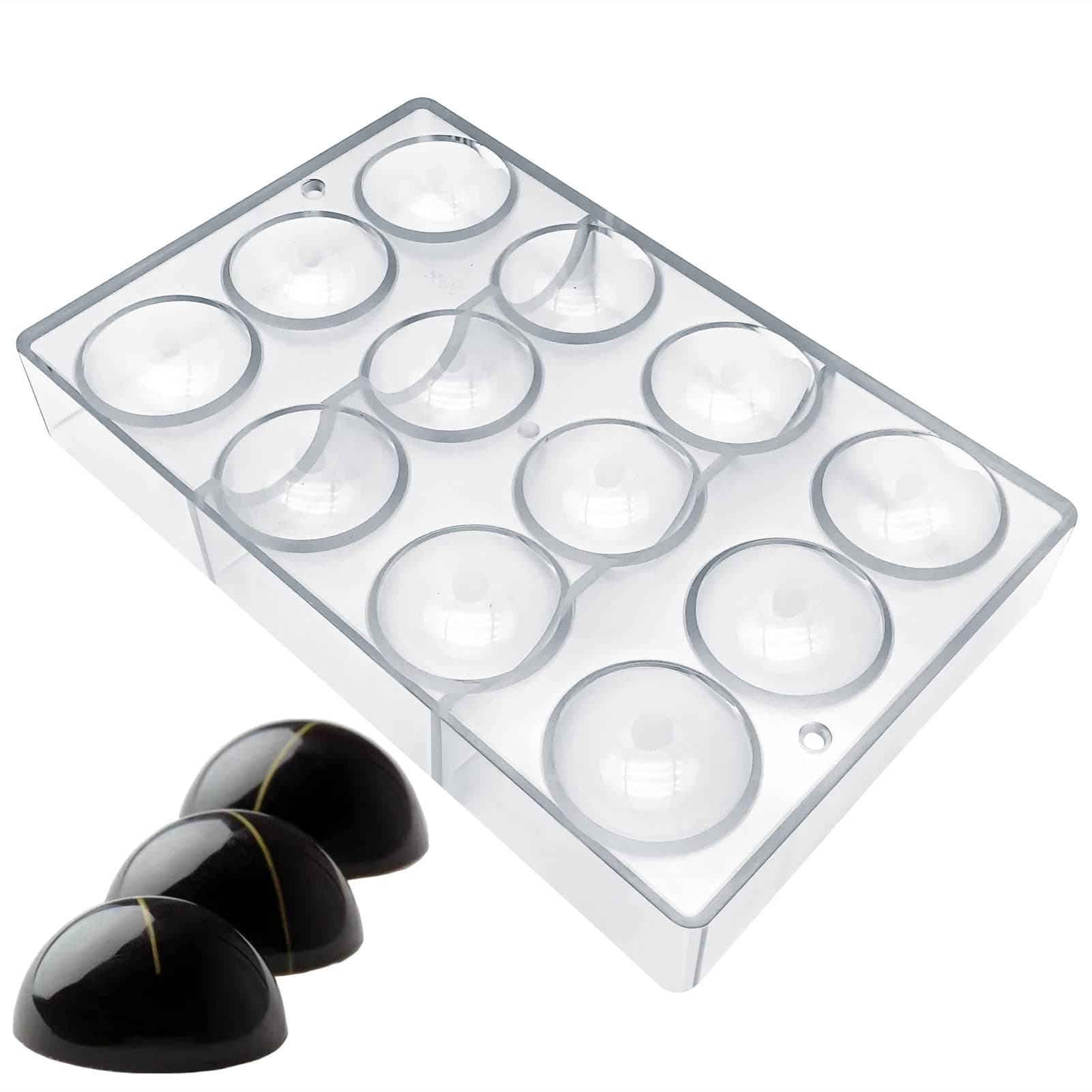 Large Half Ball Chocolate Mold Ball Polycarbonate Mould Chocolate Semi Sphere Mold Tray (Middle 2inch)