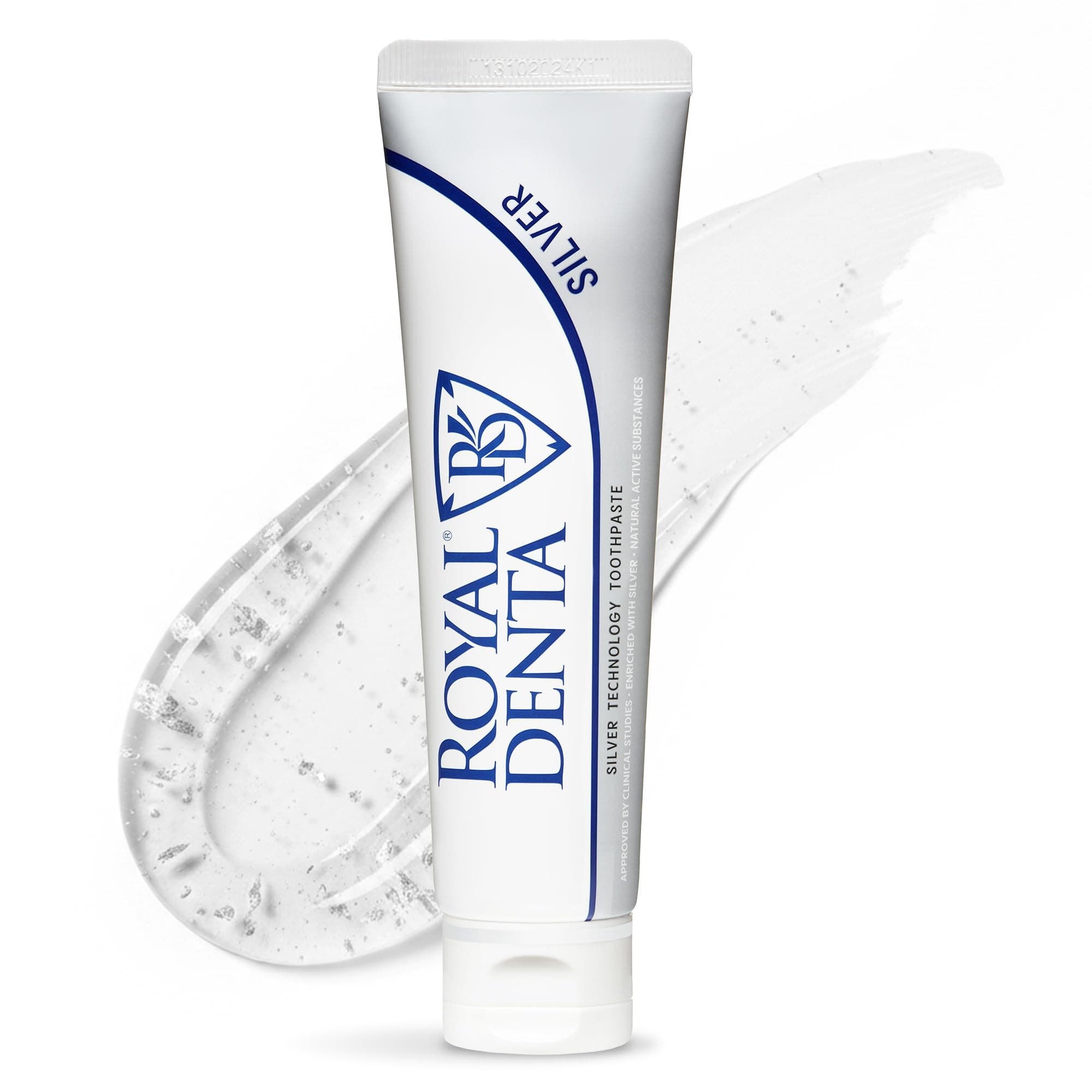 Silver Teeth Whitening Toothpaste with Aloe Vera, Vegan Friendly, Natural Extracts and Silver - Enamel Repair Toothpaste with Fluoride - Luxurious Teeth Whiteness and Fresh Breath 130g