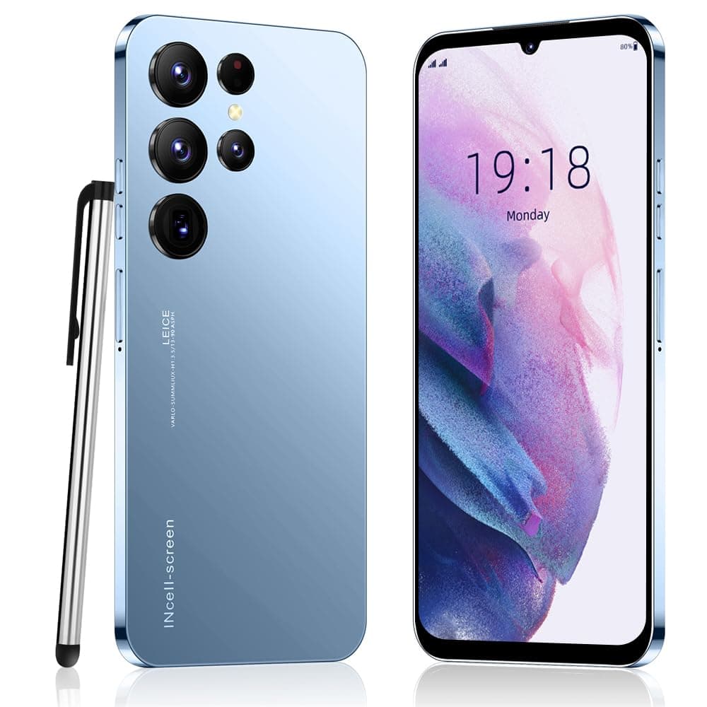 Cheap Smartphone, 6.6'' HD Display, Android 10 OS, 16GB ROM(Extendable to 128GB), Dual SIM Dual Camera, WiFi,GPS,Face ID Mobile Phones (Blue)