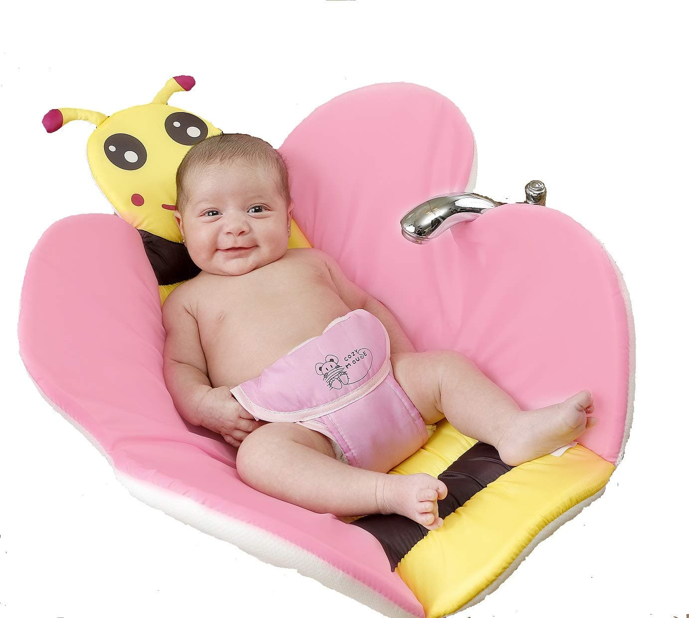 Baby Bath Tub Insert Infant Sink Bath Newborn Bath Sponge Baby Bath Pillow (Pink)