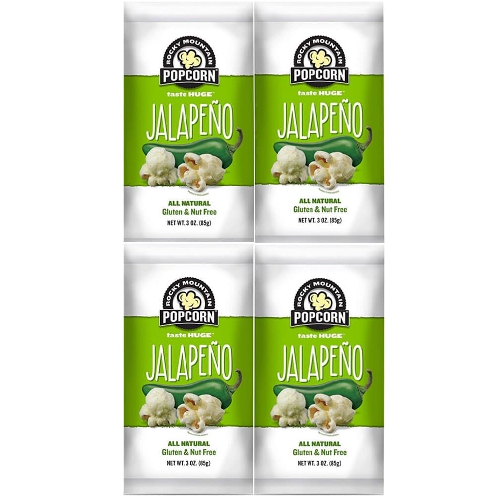 Rocky Mountain Popcorn, Real Gourmet Jalapeño Combo Pack, (Pack of 4) (Jalapeno, 3.0 Ounce)
