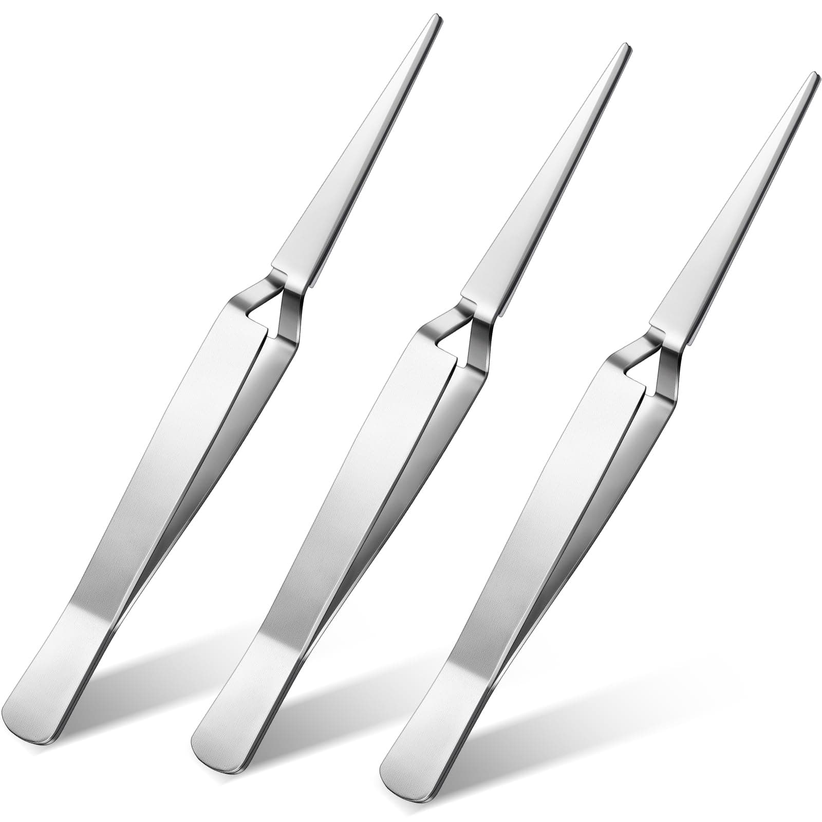 3 Pieces Reverse Tweezers for Crafting Cross Locking Electronics Tweezers Reverse Action Forceps Tension Stainless Steel Craft Jewelry Electronics Laboratory