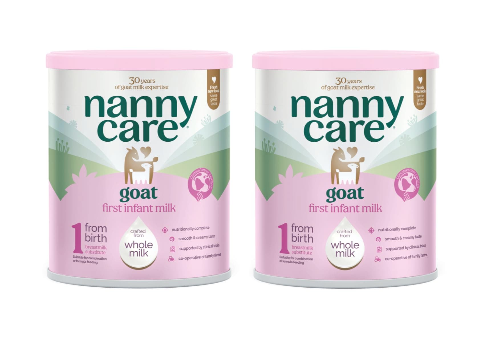 Nannycare Goat Based First Infant Milk – Stage 1 (From Birth) | Baby Powder from Whole Goats Milk | Nutritionally Complete Formula for Combination or Bottle Feeding – 800g (2 Pack)