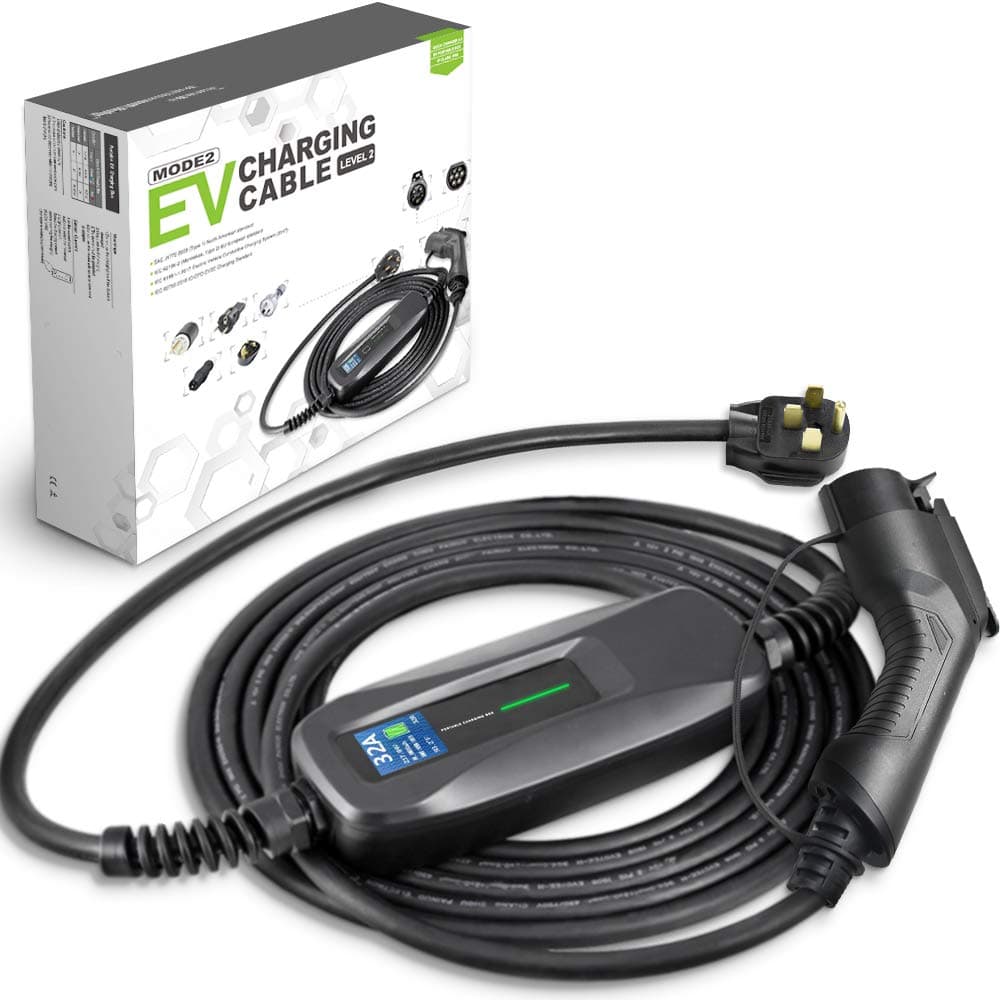 32 Amp EV Charger Level 2, NEMA14-50 25ft 220V-240V Upgraded Portable EV Charging Cable Station, Electric Vehicle Charger Compatible with All EV Cars.
