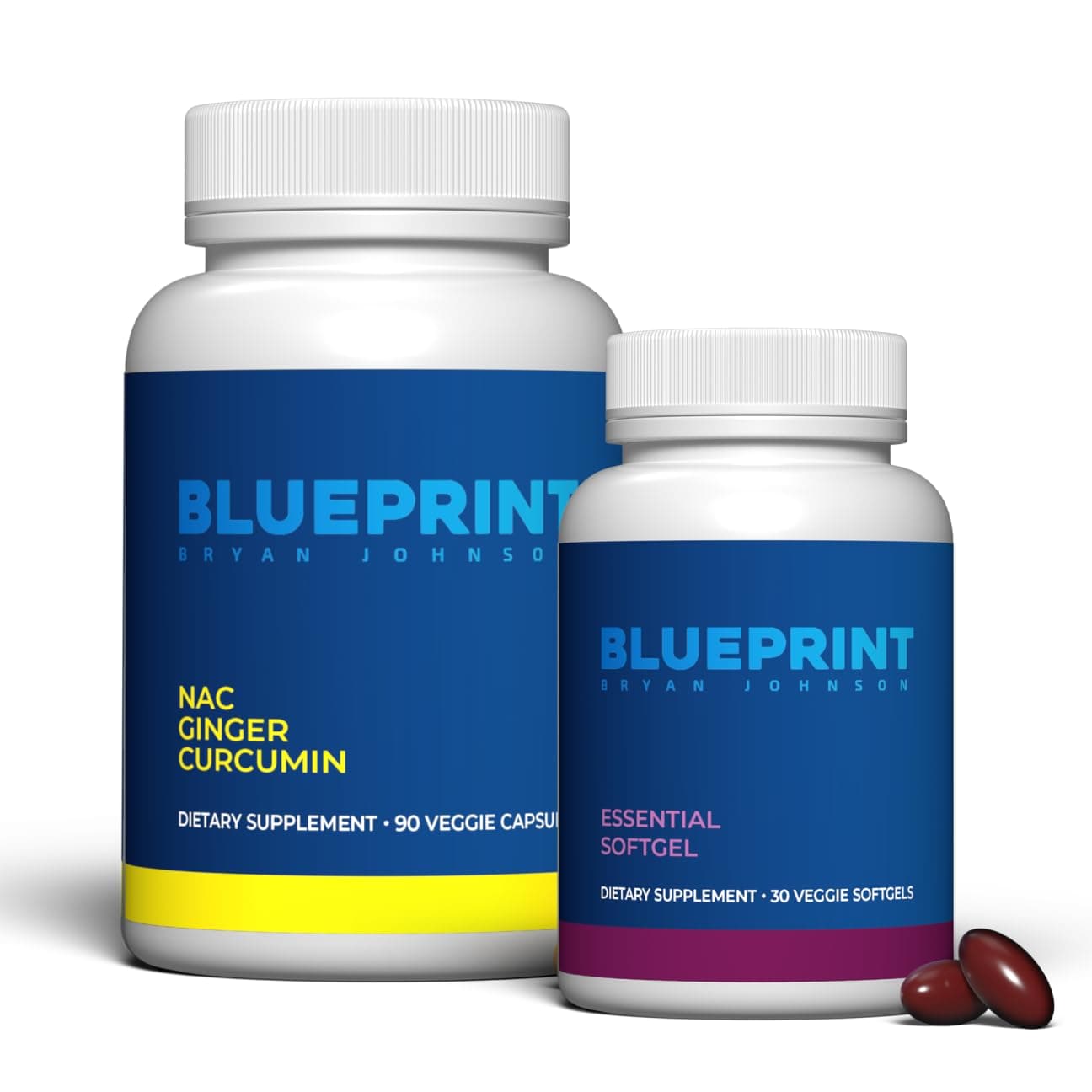 NAC Supplement - Promotes Stress Relief, Immune System Function, Respiratory Health (30 Servings) + Essential Softgel Supplement - Vegan, All Ages (30 Servings)