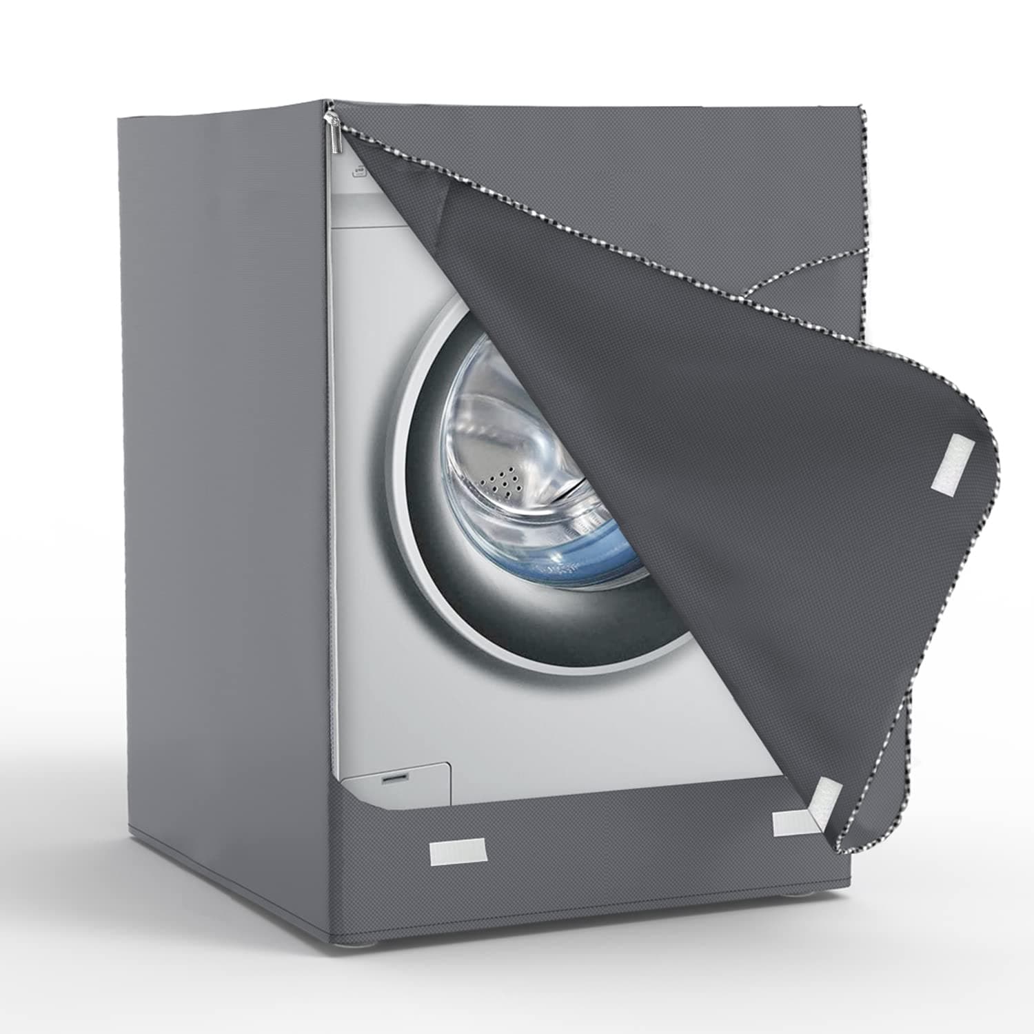 AKEfit Washer/Dryer Cover for Front Load, Washing Machine Cover Waterproof, Dustproof and Anti-UV, Heavy Duty Oxford Washer Covers for Outside, 27"W x 33"D x 39"H -Gray