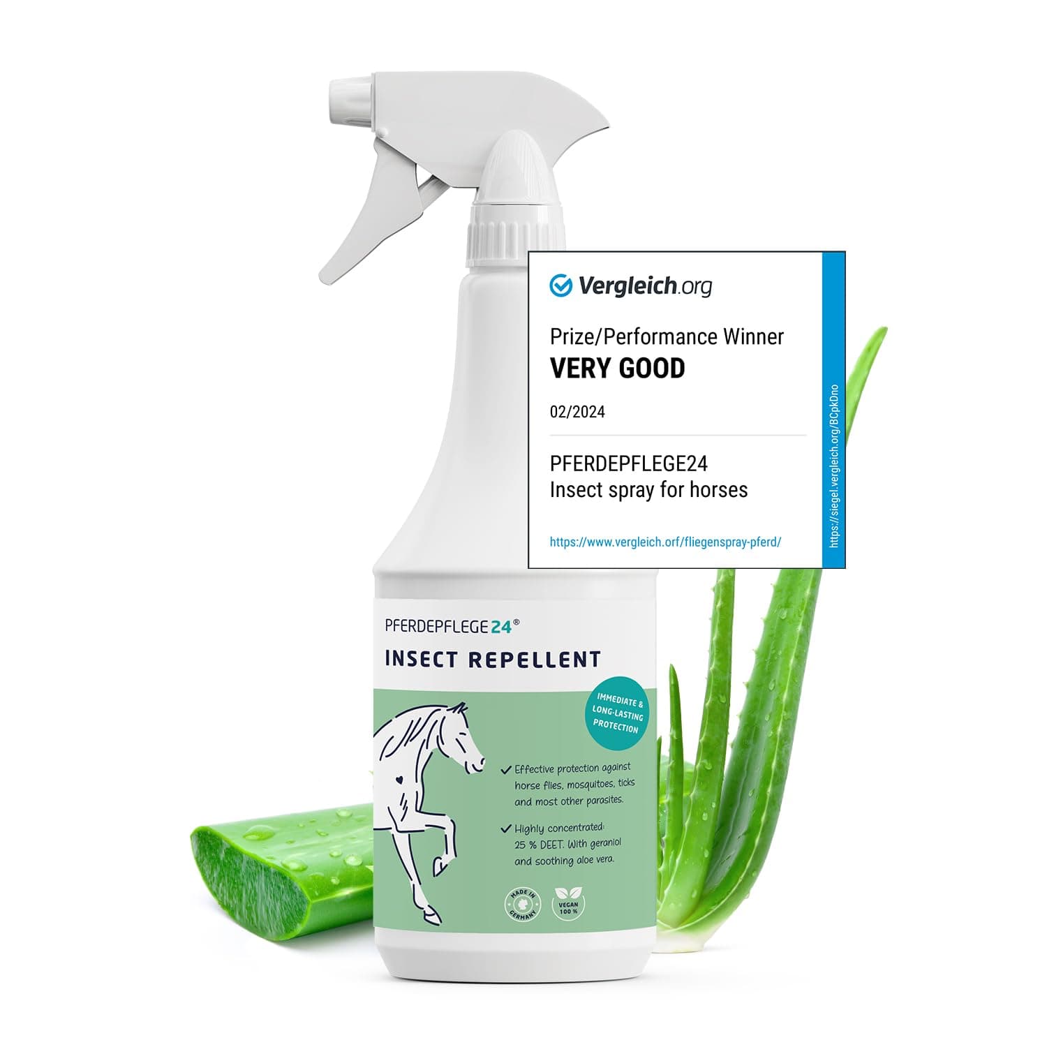 Horse Fly Spray with DEET - Long-Lasting, Highly Concentrated Fly Repellent for Horses against Mosquitoes, Ticks, Midges & Horseflies - 1000ml