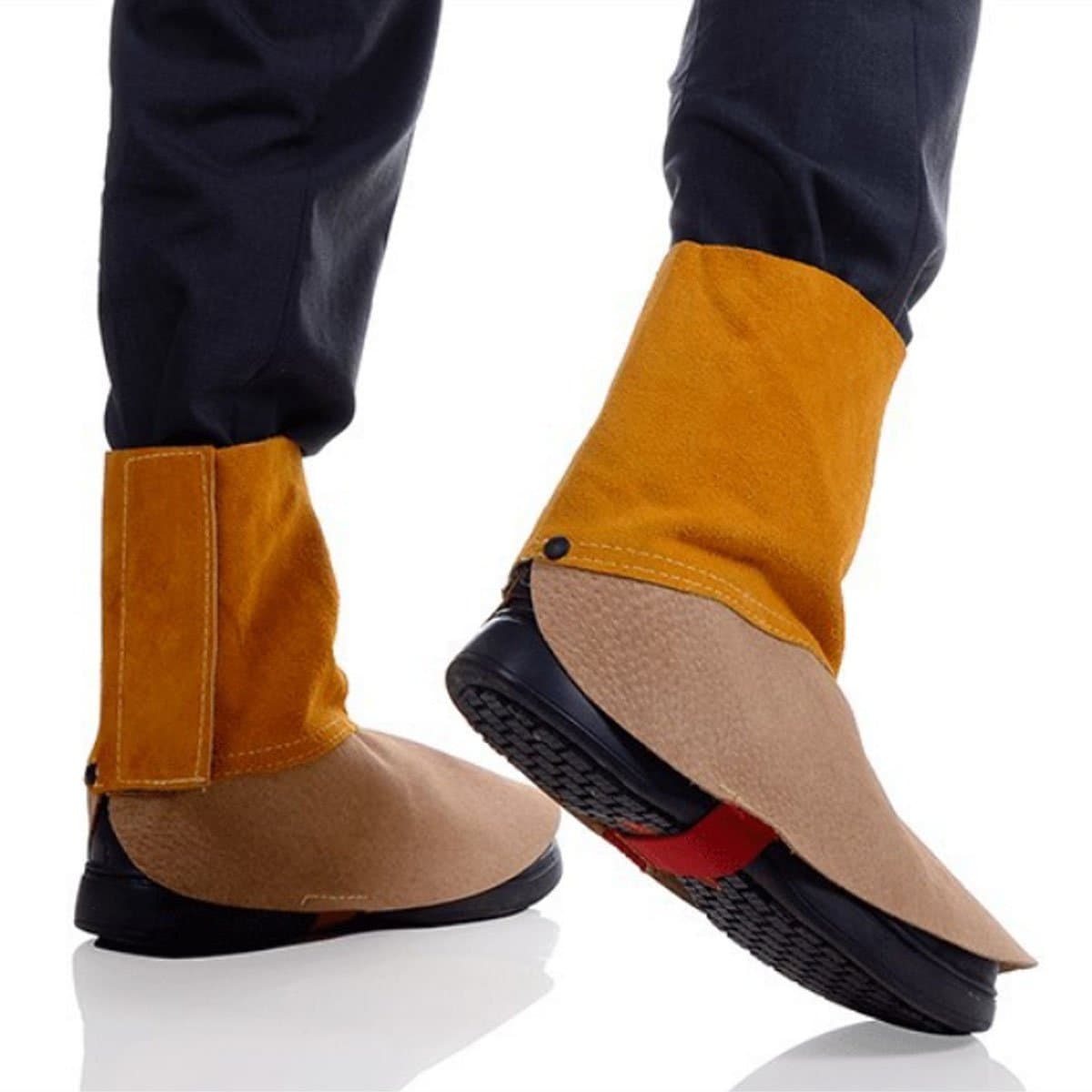 Leather Welding Safety Boot & Shoe Cover Hot Fire Protect HEAT RESISTANT & WEAR RESISTANT - For Tig Welders/Mig/Fireplace/Stove/BBQ 15cm 5.9inch Length