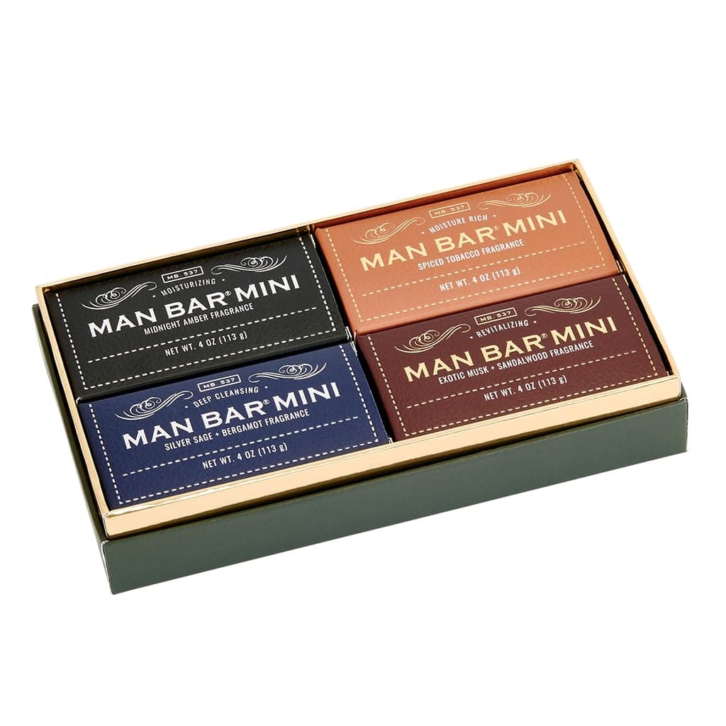 San Francisco Soap Company Man Bar Minis 4-Piece Gift Set - No Harmful Chemicals - Good for all Skin Types - Made in the USA