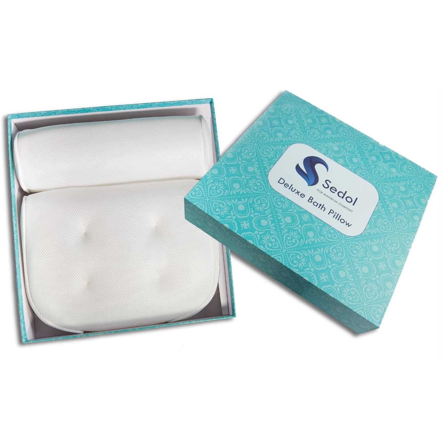 Bath Pillow - 3D Mesh Bath Pillows for Head and Neck Support with 6 Non Slip Suction Cups - Fast Drying Bath Cushion - Luxury Spa and Bath Accessories - Lavish for Women