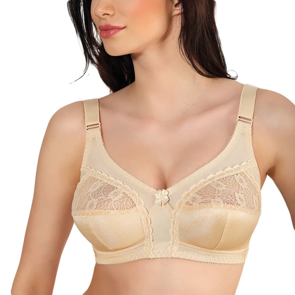 Jarpol 5777 Non Padded Bra Wireless Lace Adjustable Straps - Made In EU