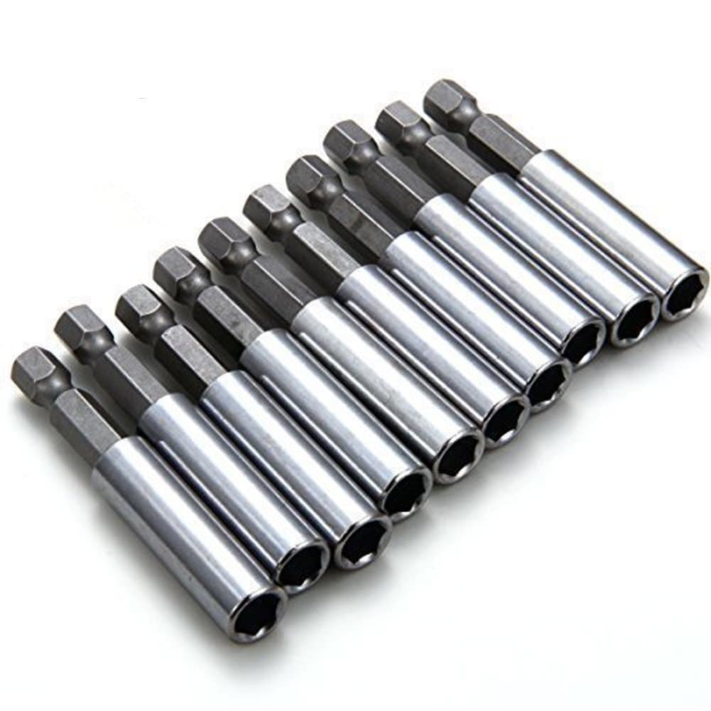 Rocaris 10 Pack Magnetic Extension Socket Drill Bit Holder 1/4" Hex Power Tools