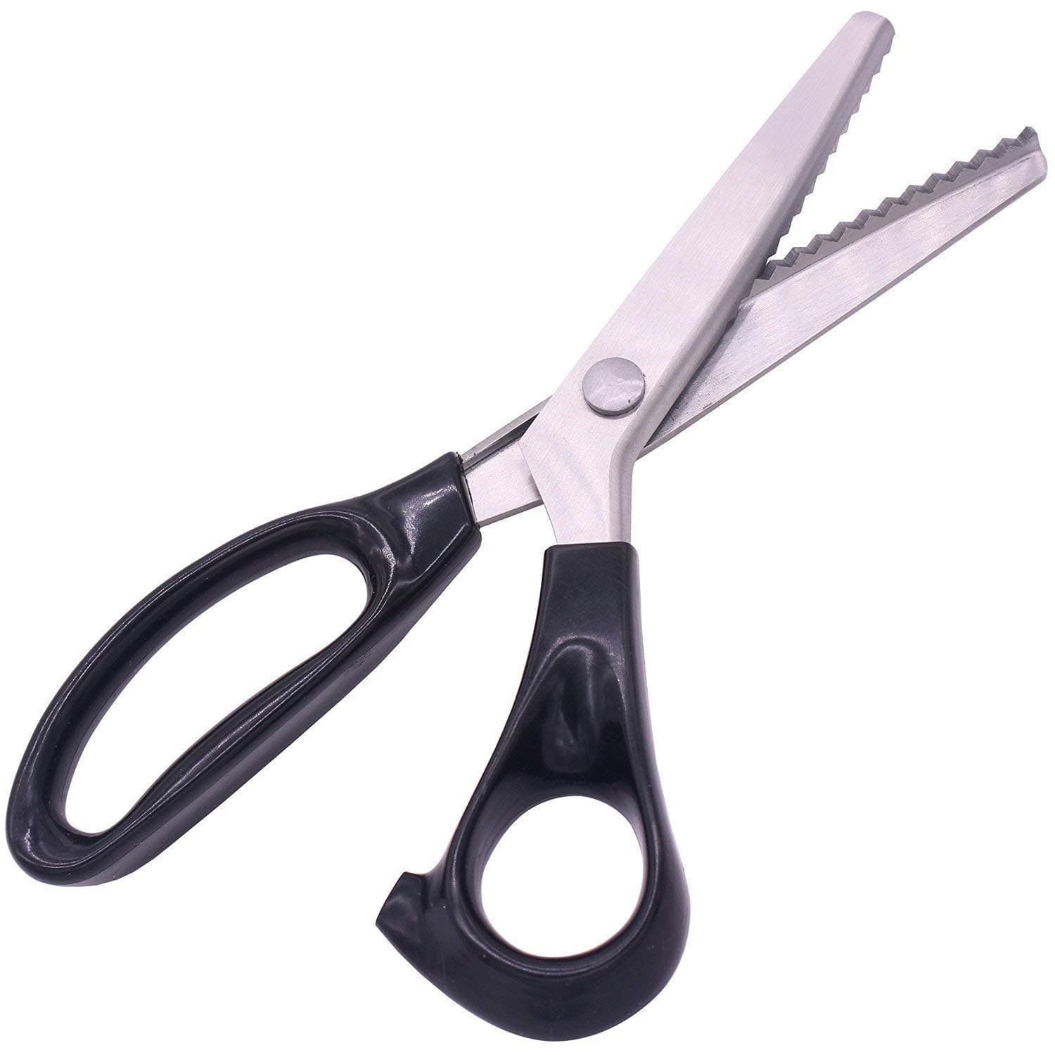 9 inch Professional Pinking Shears Fabric Crafts Zig Zag Cut Scissors - Black