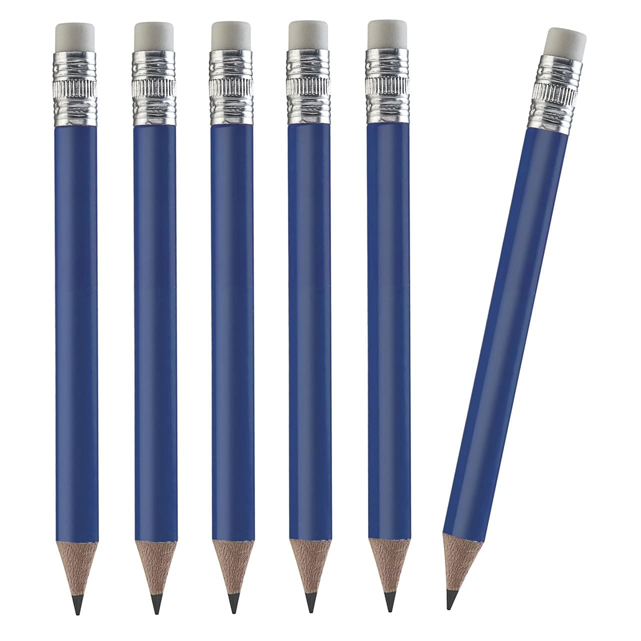 TH Golf 100pcs Golf Pencils, 4 Inch Mini Half Pencils with Eraser Sharpened Wood Mini Round for Schools Wedding Toddlers Home Corporate Multiple Colours (Dark Blue)