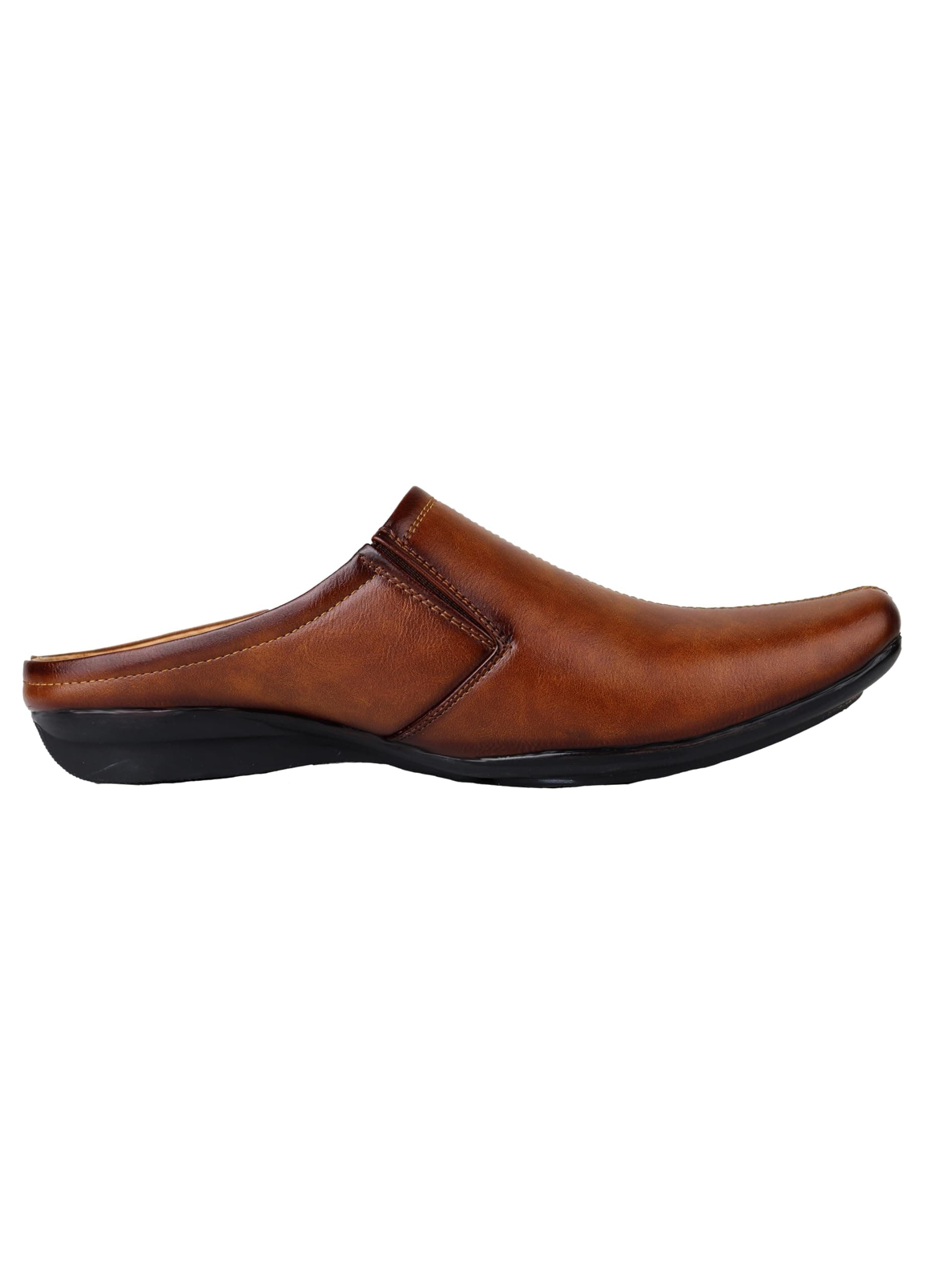 HIKBI Leather Half Formal Shoes Back Open Shoes