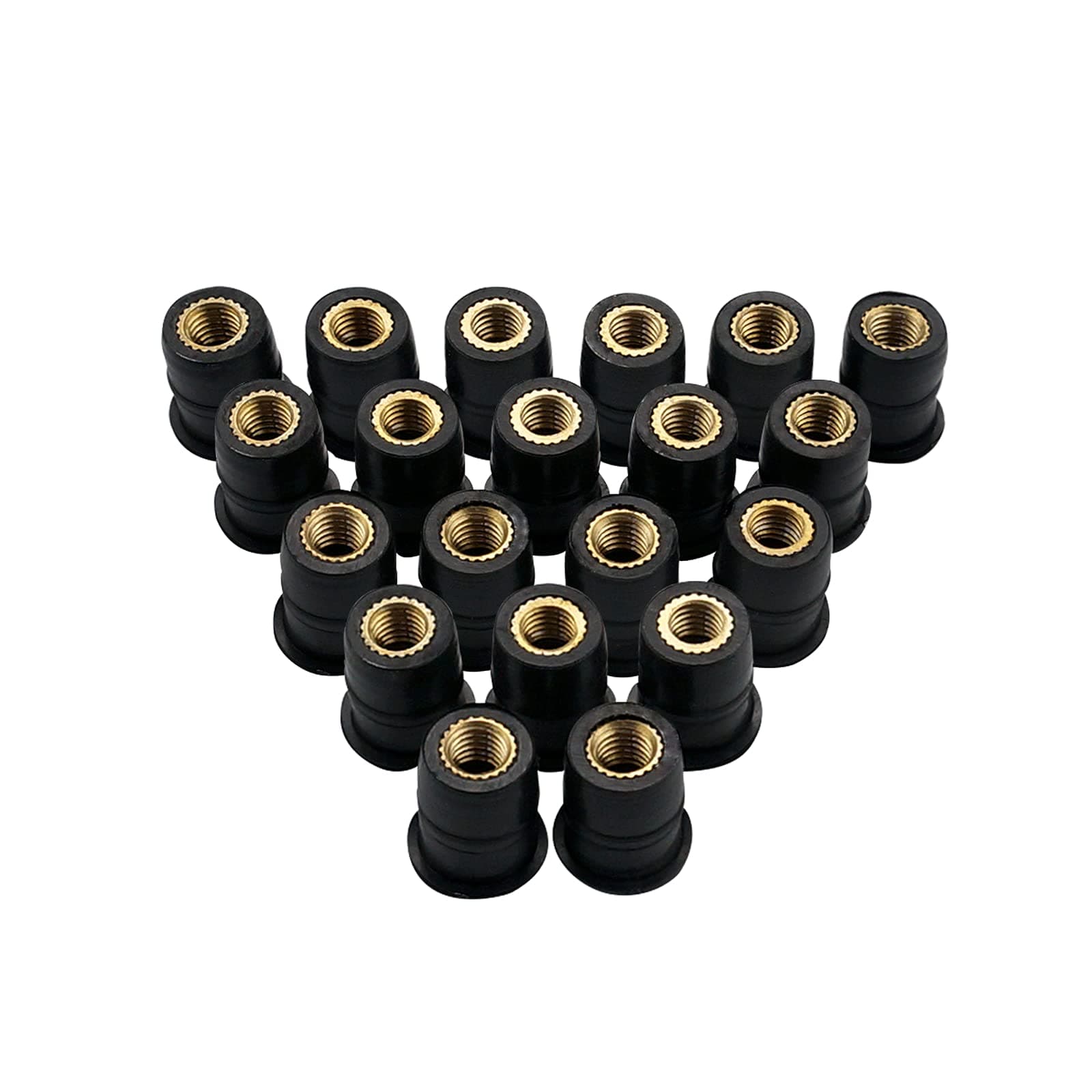 20PCS M5 Well Nuts Fairing Fasteners Windshield Motorcycle Accessories Screws Rubber and Steel Parts Windscreen Nuts