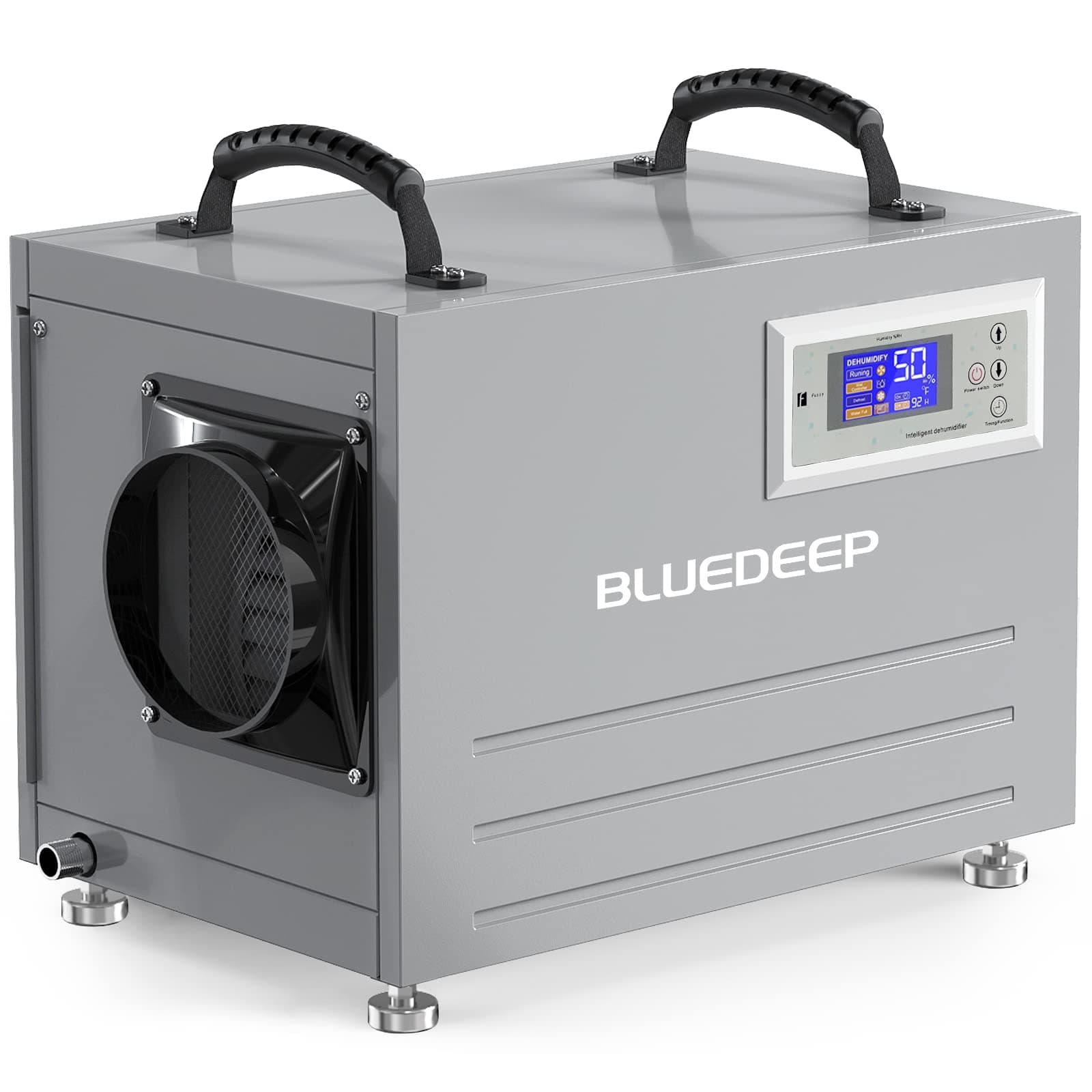 BLUEDEEP 120 Pints Crawl Space Dehumidifier, Auto Defrost Commercial Dehumidifier with Drain Hose for Warehouse, Water Damage Storage, cETL Listed, 1 Years Warranty