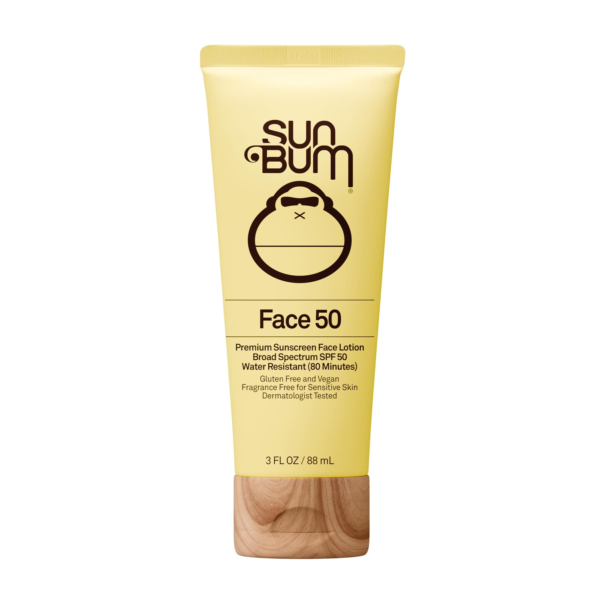 SPF 50 Face Lotion, 3 oz Bottle, 1 Count, Broad Spectrum UVA/UVB Protection, Oil Free, Gluten Free, Vegan