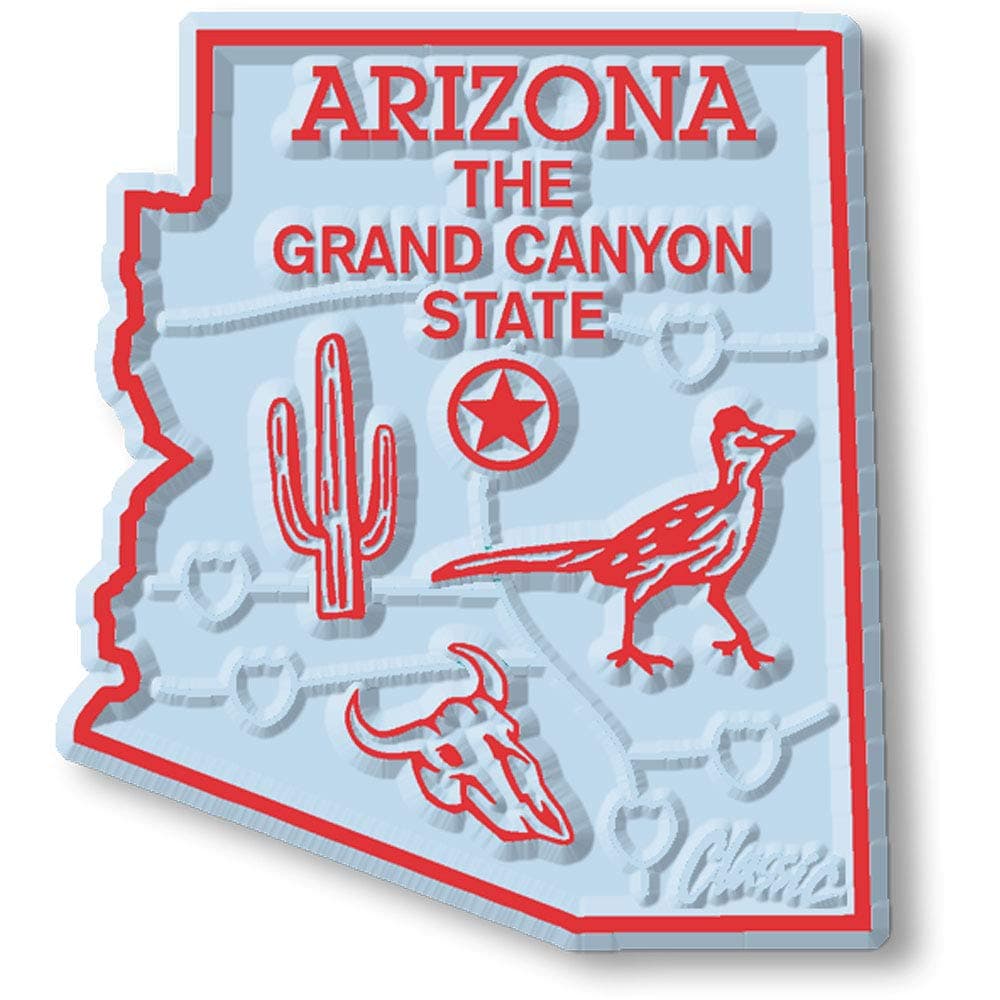 Arizona Small State Magnet by Classic Magnets, 1.7" x 1.9", Collectible 3D Rubber Vintage-Style Souvenirs and Gifts Made in The USA
