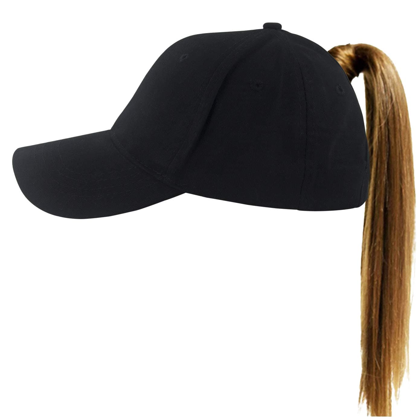 MuryobaoWomen's Ponytail Baseball Cap Messy High Bun Adjustable Plain Trucker Dad Hat
