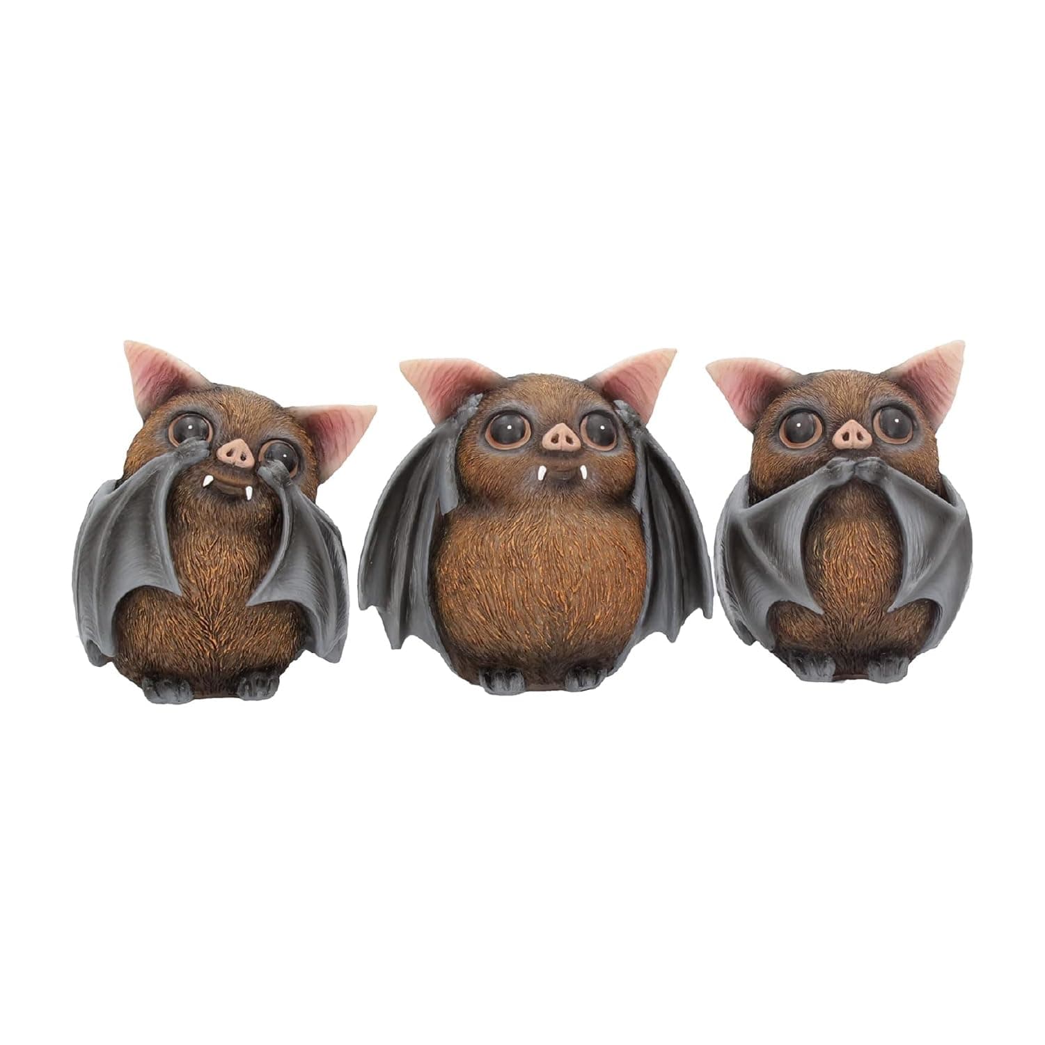 Nemesis Now B4473N9 Three Wise Bats 8.5cm Figurines, Brown