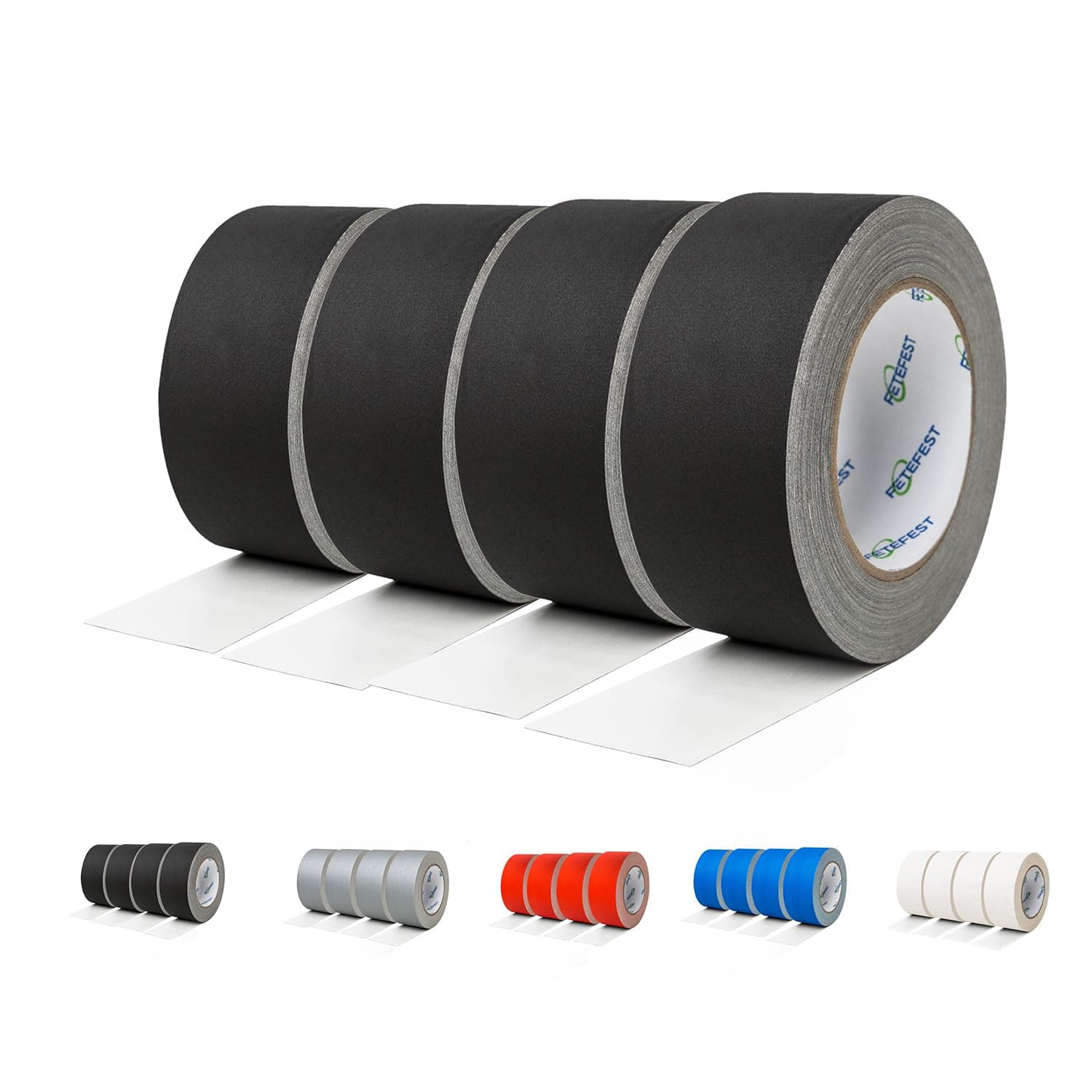 Gaffers Tape Black 4 Pack in Bulk Heavy Duty, 2" x30Yards Each, Professional Grade Gaffer Tape, Non-Reflective No Residue Hand Tear Self-Adhesive, Multiple Purposes (Black, 4 Rolls)
