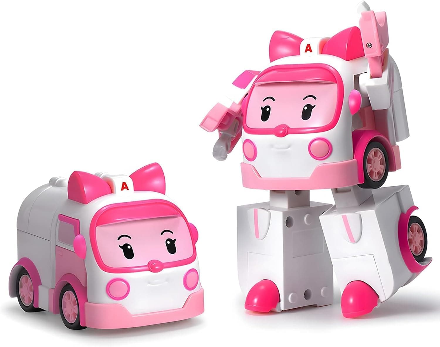 Robocar Poli Silverlit 54210 AMBER by Transformable Figure, Robot or Car, 10 cm, Pink, from 3 Years