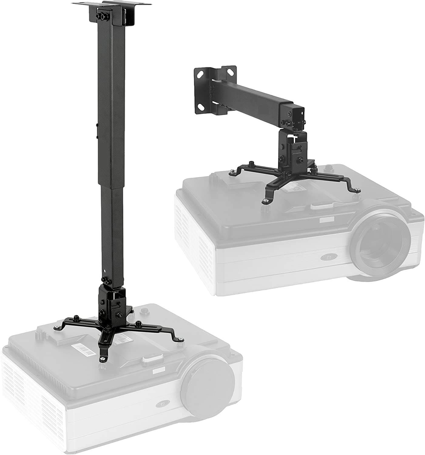 BuFan - Projector Ceiling Mount, Universal Dome Mount with Adjustable Extension Arm to 26.8 inches, for DLP LCD Projector