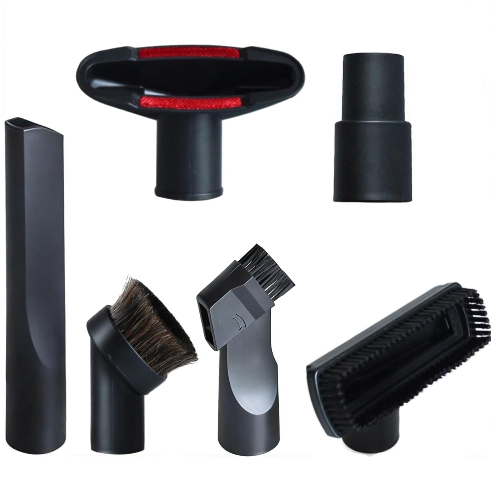 Vacuum Attachments Accessories Cleaning Kit Brush Nozzle Crevice Tool for 1 1/4 inch & 1 3/8 inch Standard Hose 6pcs