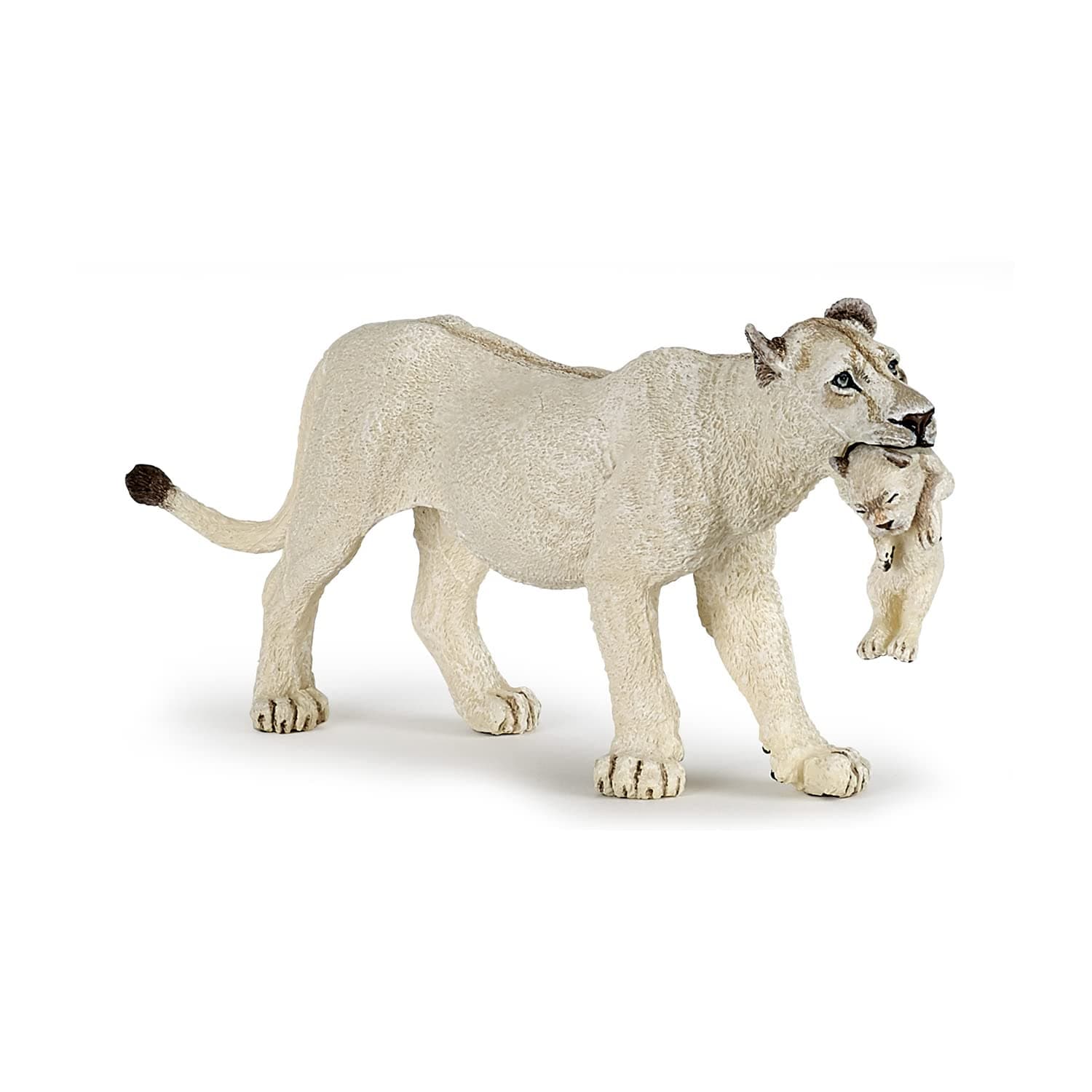 Papo White Lioness with Cub Figure, Multicolor