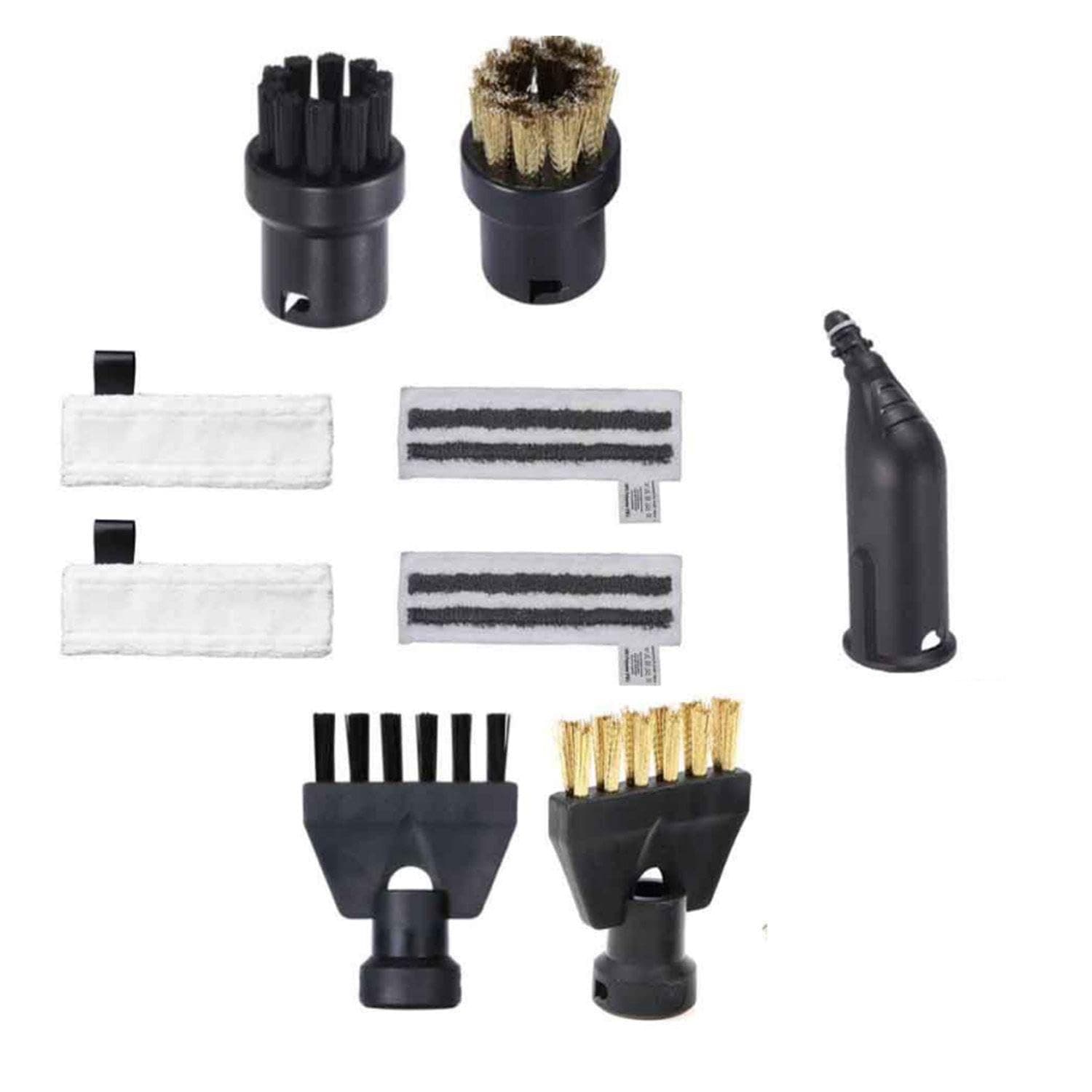 QUVBKZ 9-Piece Steam Cleaner Accessory Set, Including Small Round Brush, Side Brush and Nozzle, Nylon Cleaning Accessories, for Kärcher SC2 SC3 SC4 SC5, for Kitchen Furniture, Floor, Car, Window (9)