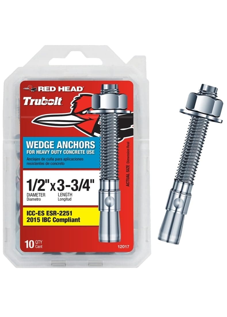 Red Head 1/2 in. x 3-3/4 in. Wedge Anchor 10CT