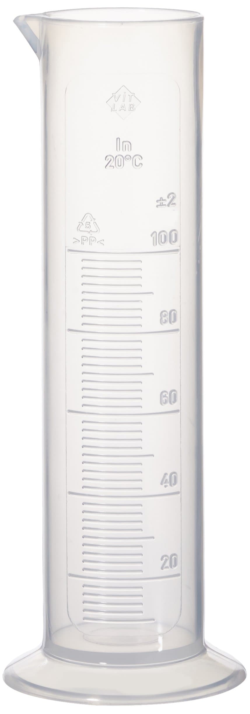 neoLab E-4036 Measuring Cylinder Low Shape 100 ml / 5ml Round Base Polypropylene