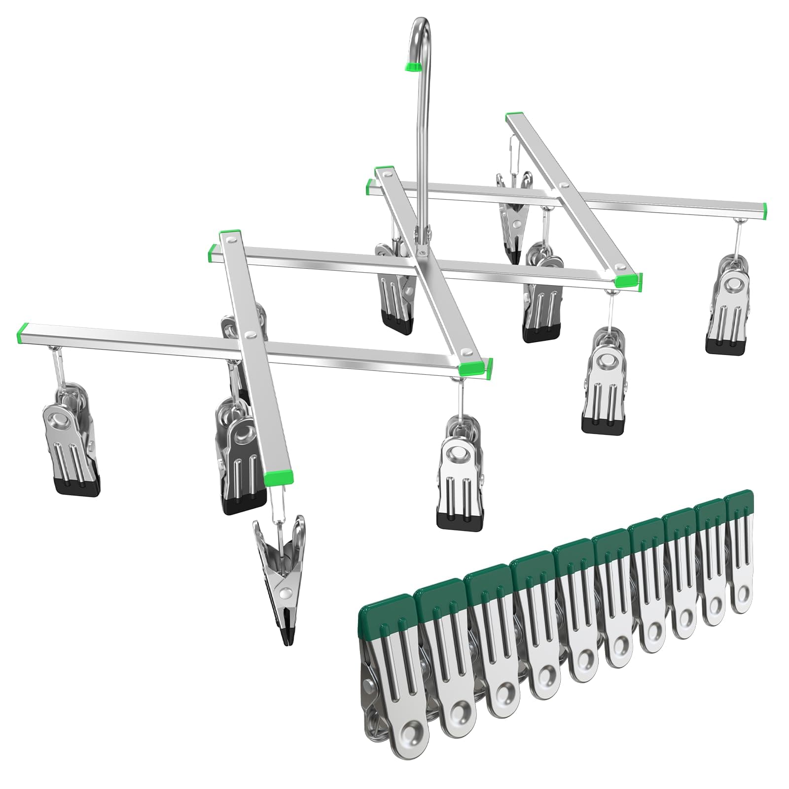 Darkroom Film Negative Drying Hanging Rack Frame Foldable Hanger Windproof 10 Clips for 35mm 120 4x5'' Film