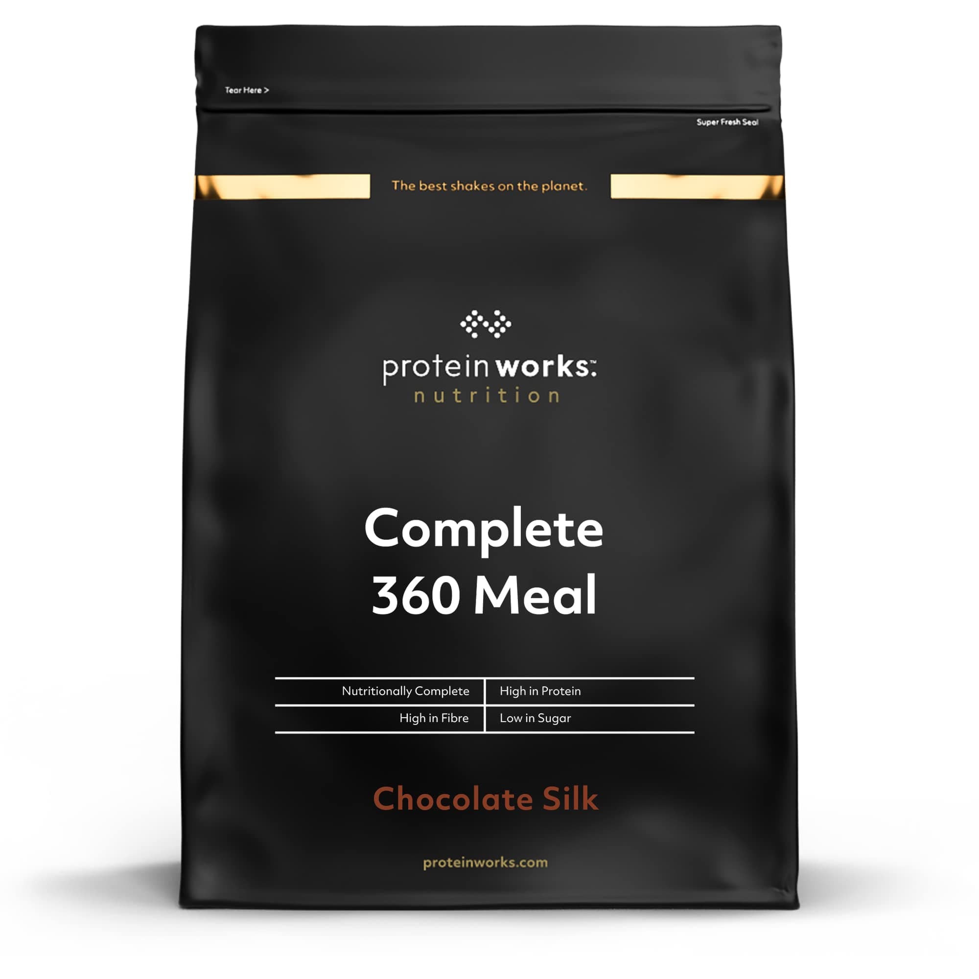 Protein Works - Complete 360 Meal, Award-Winning Meal Replacement, High Protein, 159 Health Benefits, Premium Ingredients, Essential Vitamins & Minerals, Double Milk Chocolate, 10 Meals, 1kg