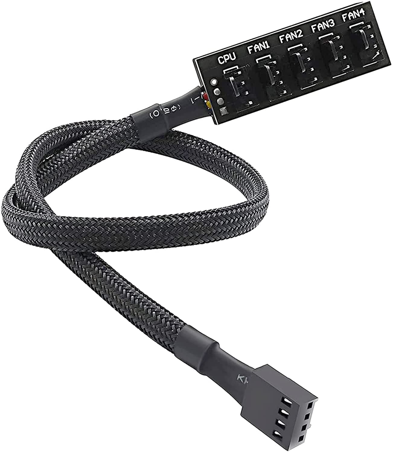 Unikstone Pwm Fan Hub, Pc Cpu Cooling 4 Pin/3Pin Power Cable Hub Splitter Adapter Sleeved Case For 12V Desktop Computer Cooler Fans 1 To 5 Way (15.7 Inch)