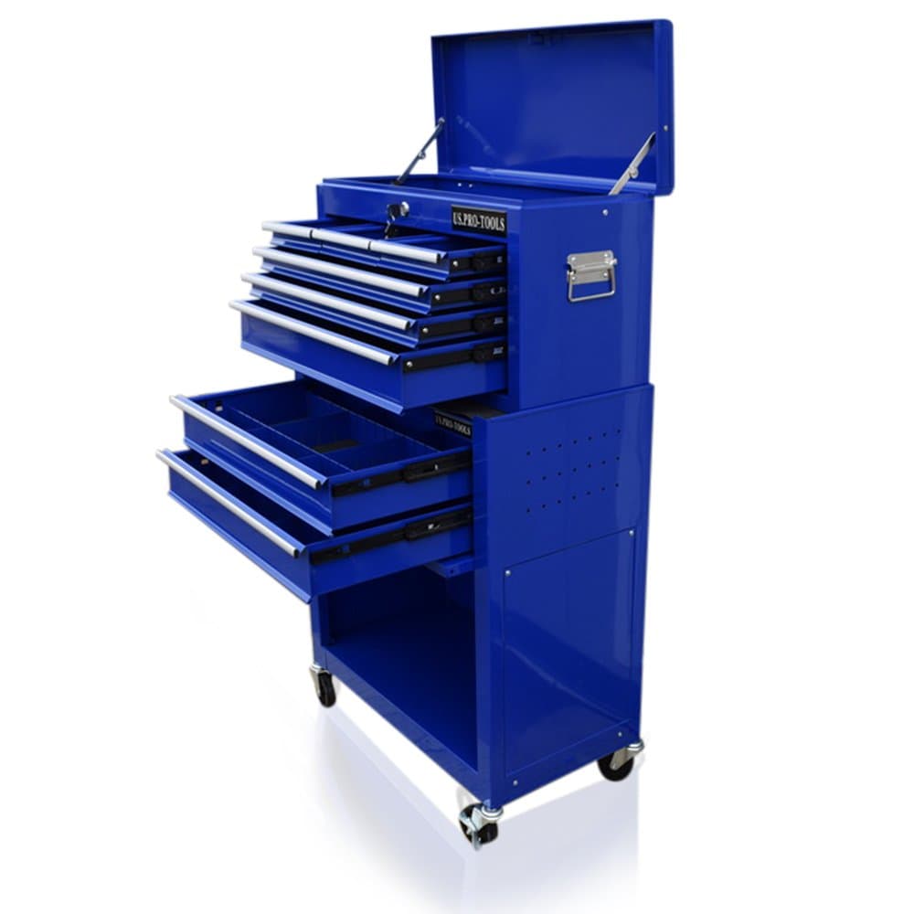 US PRO Blue Affordable Tool Chest Box Tool Cabinet Free Drawer Divider