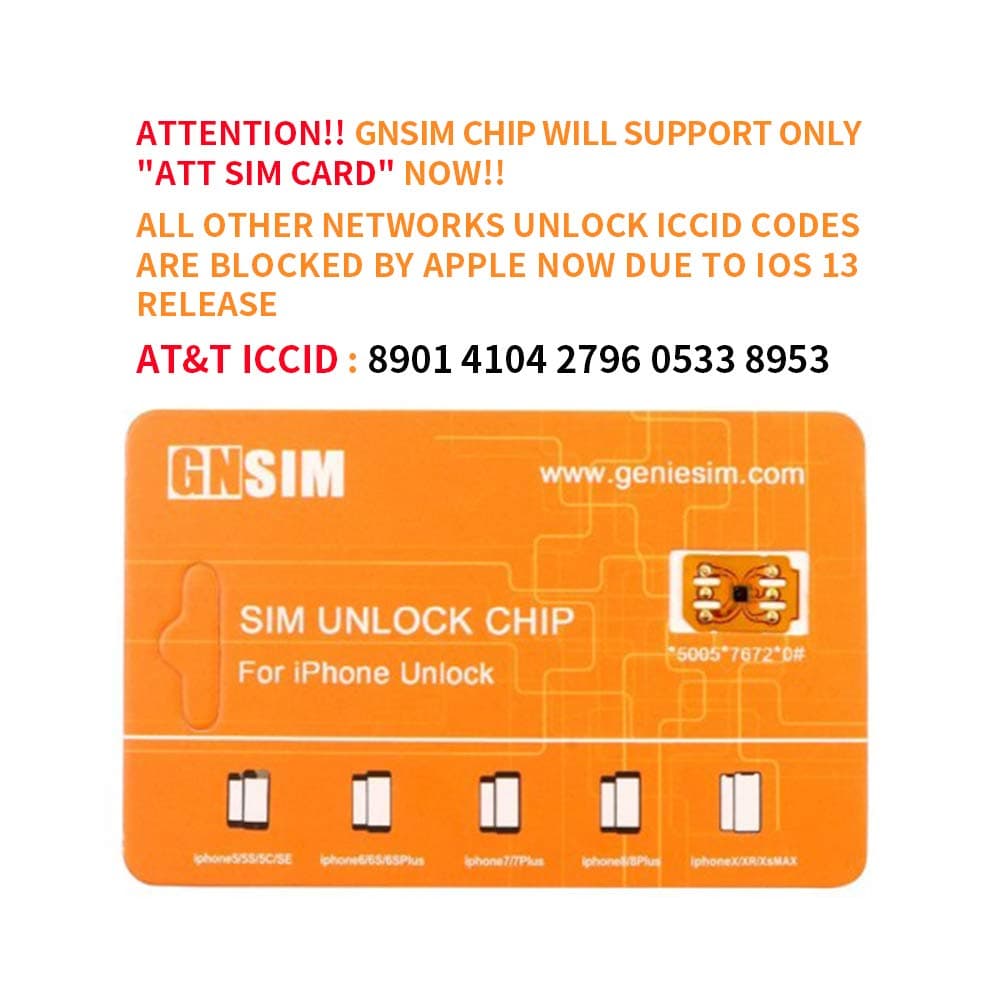 Unlock CHIP Compatible with iPhone 5S - X, Unlock Sprint,VERIZON, ATT, TMOBILE, Metro, XFINITY to Any GSM SIM, DO NOT Support CDMA SIM Cards by GNSIM