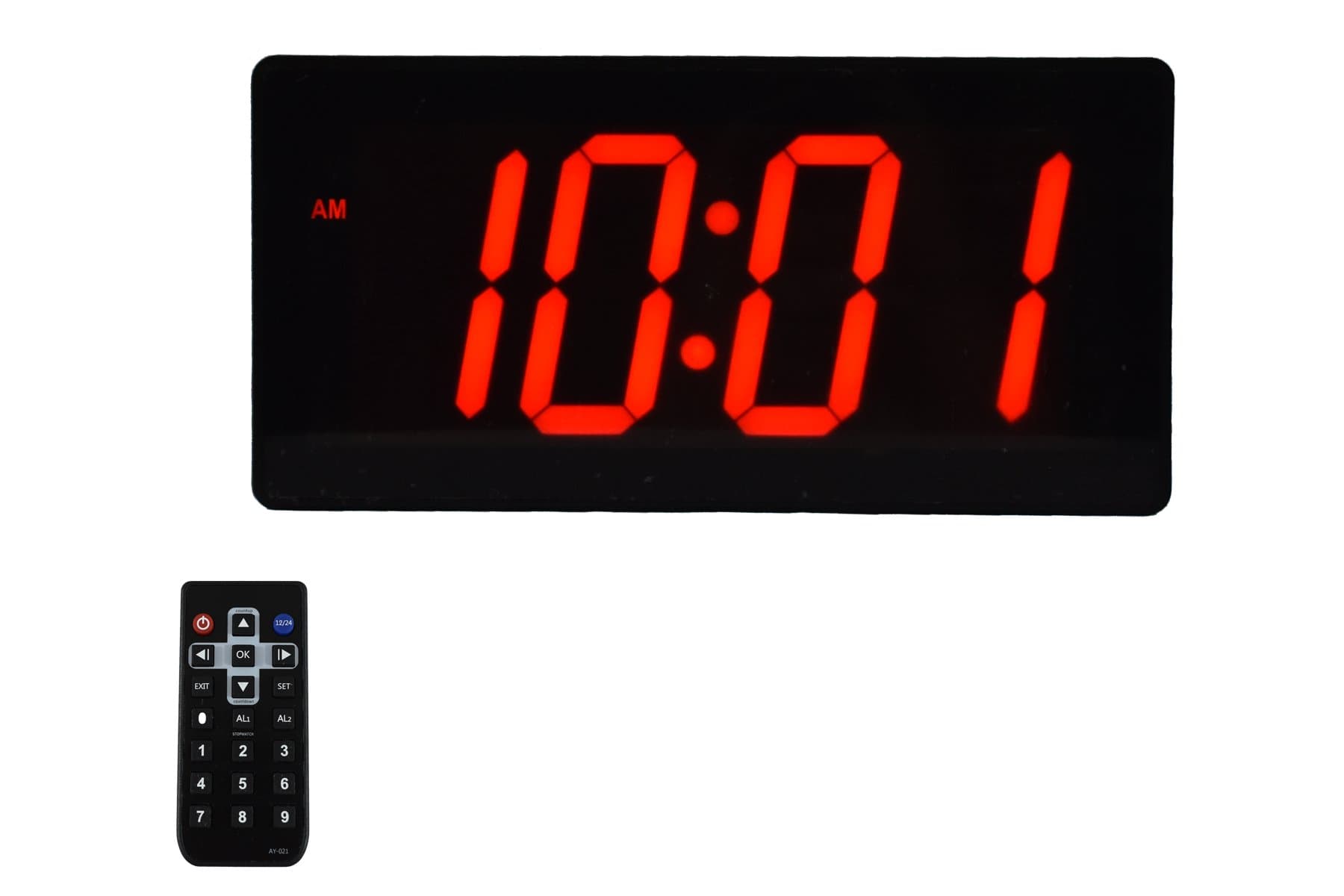 Large Digital Wall Clock - Best Alarm Clock with Remote Control - 4" Digits LED Calendar and Temperature Clock