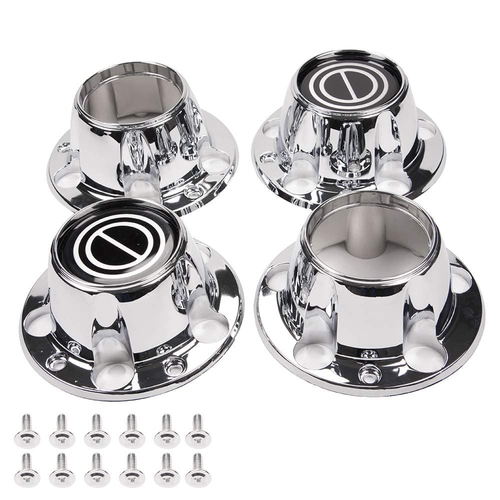 G-PLUS Chrome Wheel Hub Center Caps Compatible with Ford F150 Truck/Bronco 1980-1996, Compatible with Ford Van 1992-1996, 4x4 Front 4WD Wheel Drive (Includes 12 mounting Screws)