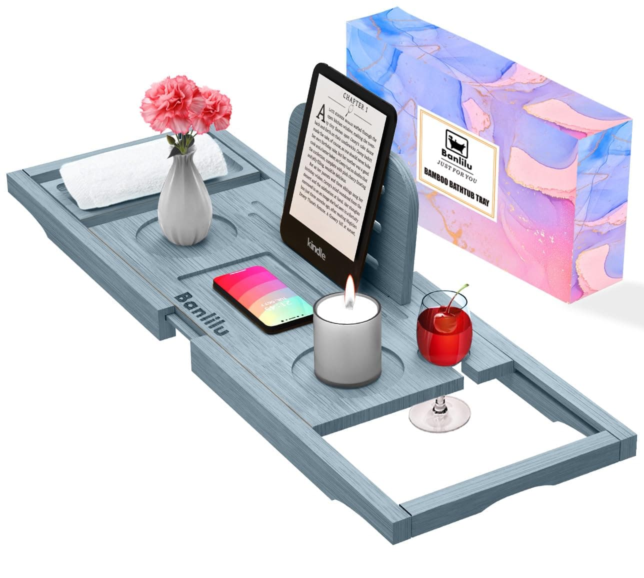 Premium Bathtub Caddy Tray - Bath Tray - Bath Tub Tray Table for Bathtub - Bath Caddy Tray for Bathtub, Expandable Size, Fits Most Bath Tubs