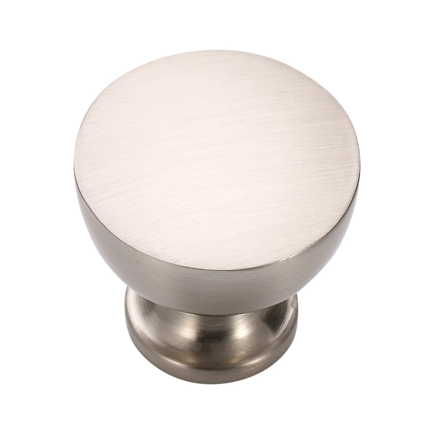 Alzassbg10 Pack Brushed Satin Nickel Cabinet Knobs, 1-1/4 Inch(31.5mm) Diameter Kitchen Cabinet Hardware Flat Round Knobs for Cabinets and Drawers AL6013SN