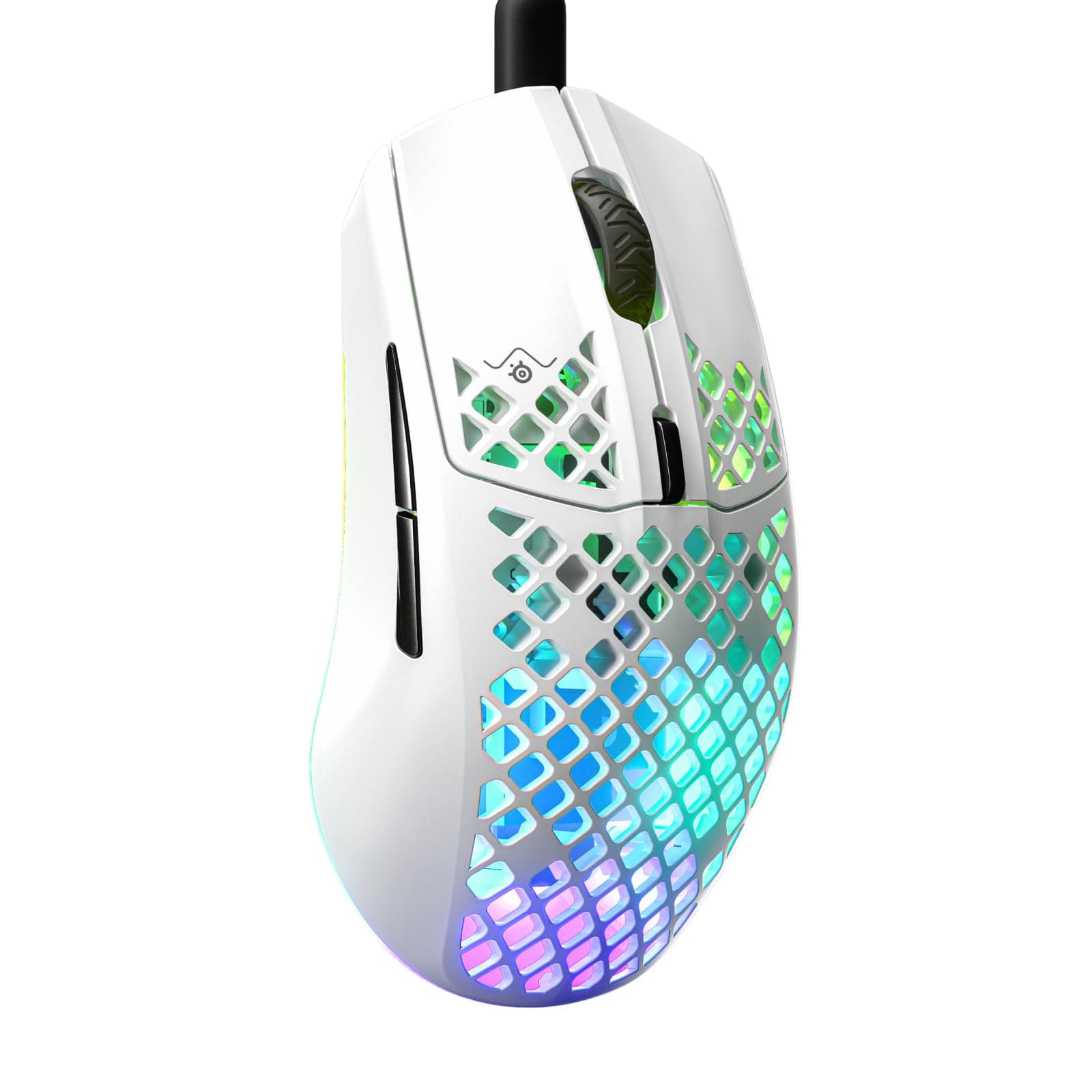 SteelSeries Aerox 3 | Super Light Gaming USB Mouse | 8,500 CPI TrueMove Core Optical Sensor | Ultra-Lightweight 59g Water Resistant Design | 100% Virgin Grade PTFE Feet - Snow,White,62603