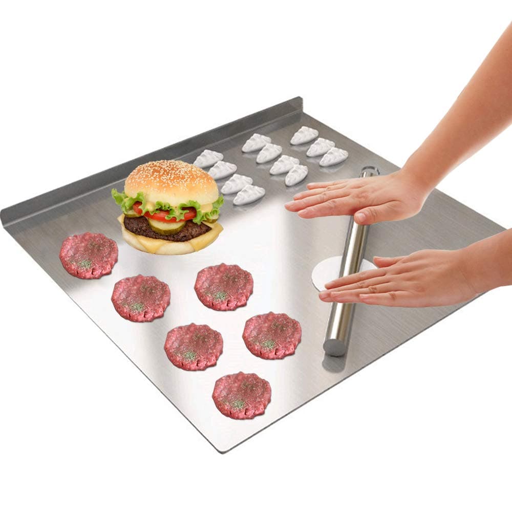 Lanhope Cutting Board Stainless Steel Baking Mat Non Stick Thick Board for Cutting Fruit Vegetable Meat Kneading Rolling Bread Pizza Biscuits Dough Sturdy Kitchen