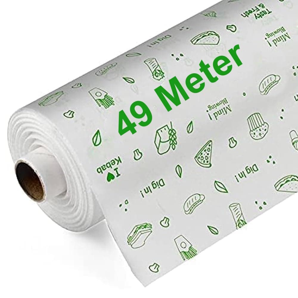 JASMINE & GLORY 49 Meter Butter Paper Roll for Baking – Non-Stick, Food Grade Parchment Paper | Microwave & Oven Safe | Ideal for Cake, Snack Preparation & Wrapping