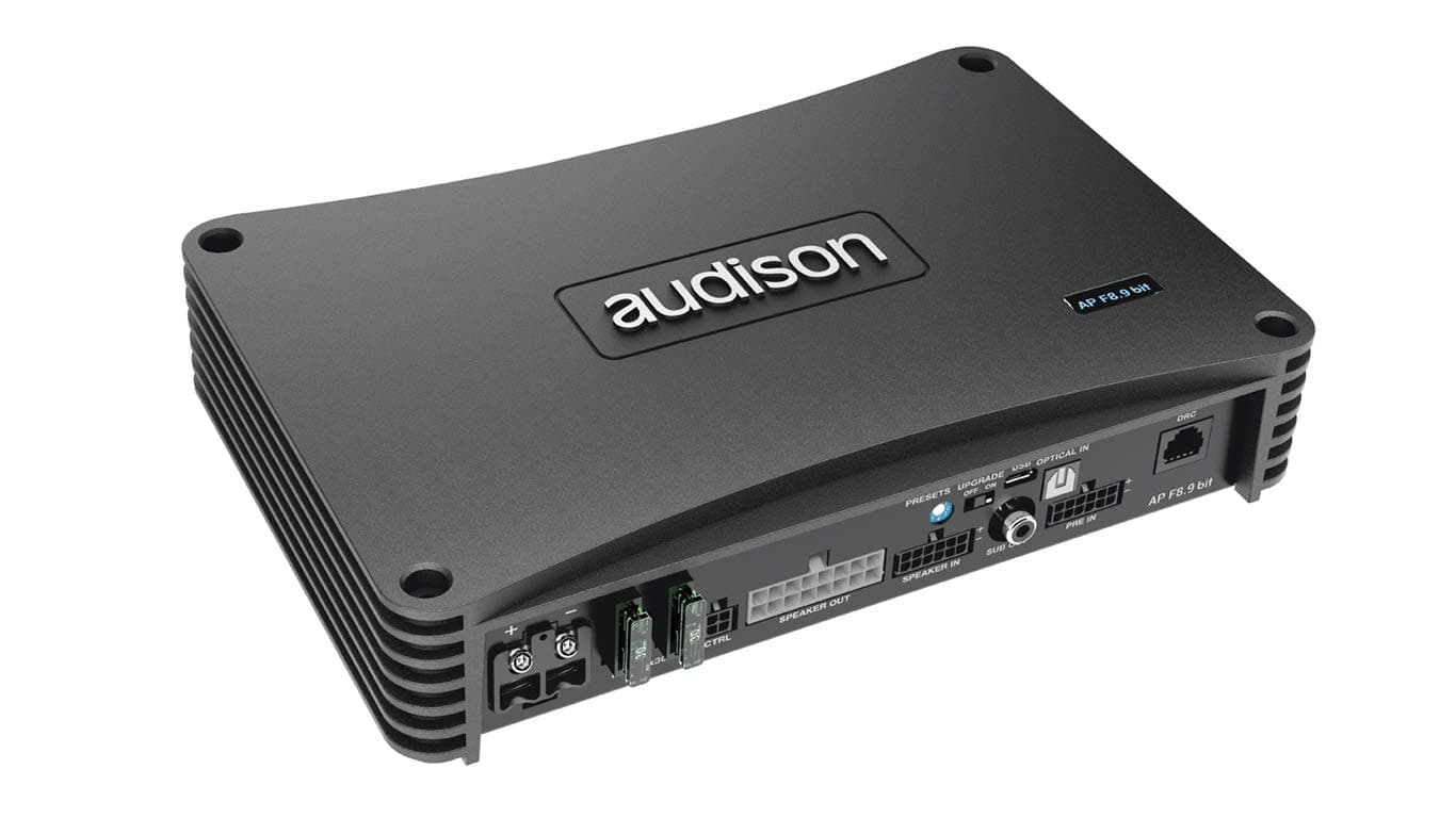 Audison AP F8.9 bit 9-Channel DSP + 8-Channel Amplifier 8x 85W / 4x 260W @ 4 Ohm, 8x 130W @ 2 Ohm ~ Prima Series ~