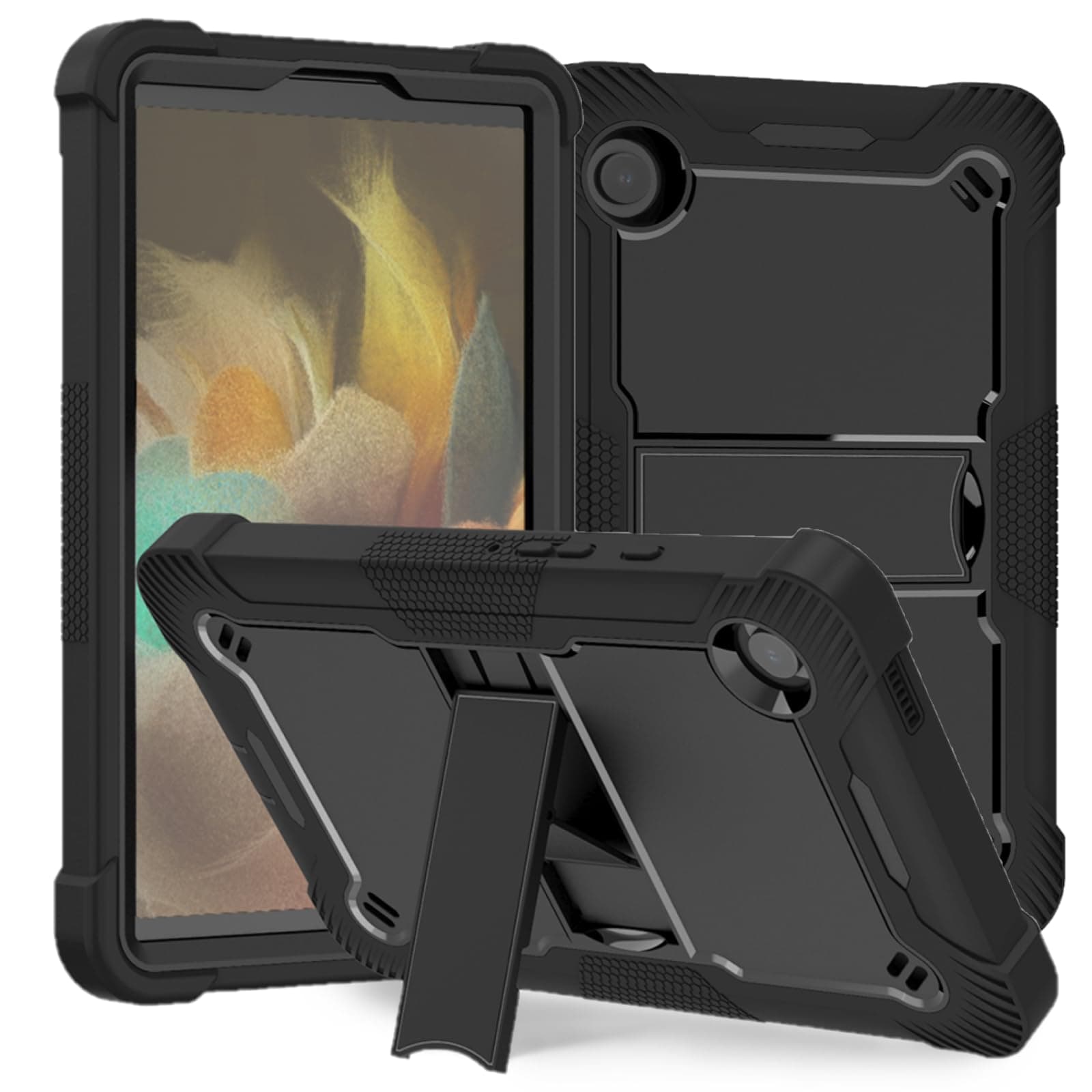 Bingcok Case for Galaxy Tab A9 Case Kids, Tab A9 8.7 Case, Rugged Full-Body Hybrid Shockproof Drop Protection Cover for Samsung Galaxy Tab A9 8.7 Inch 2023 Model SM-X110 /X115 /X117 (1-Black)